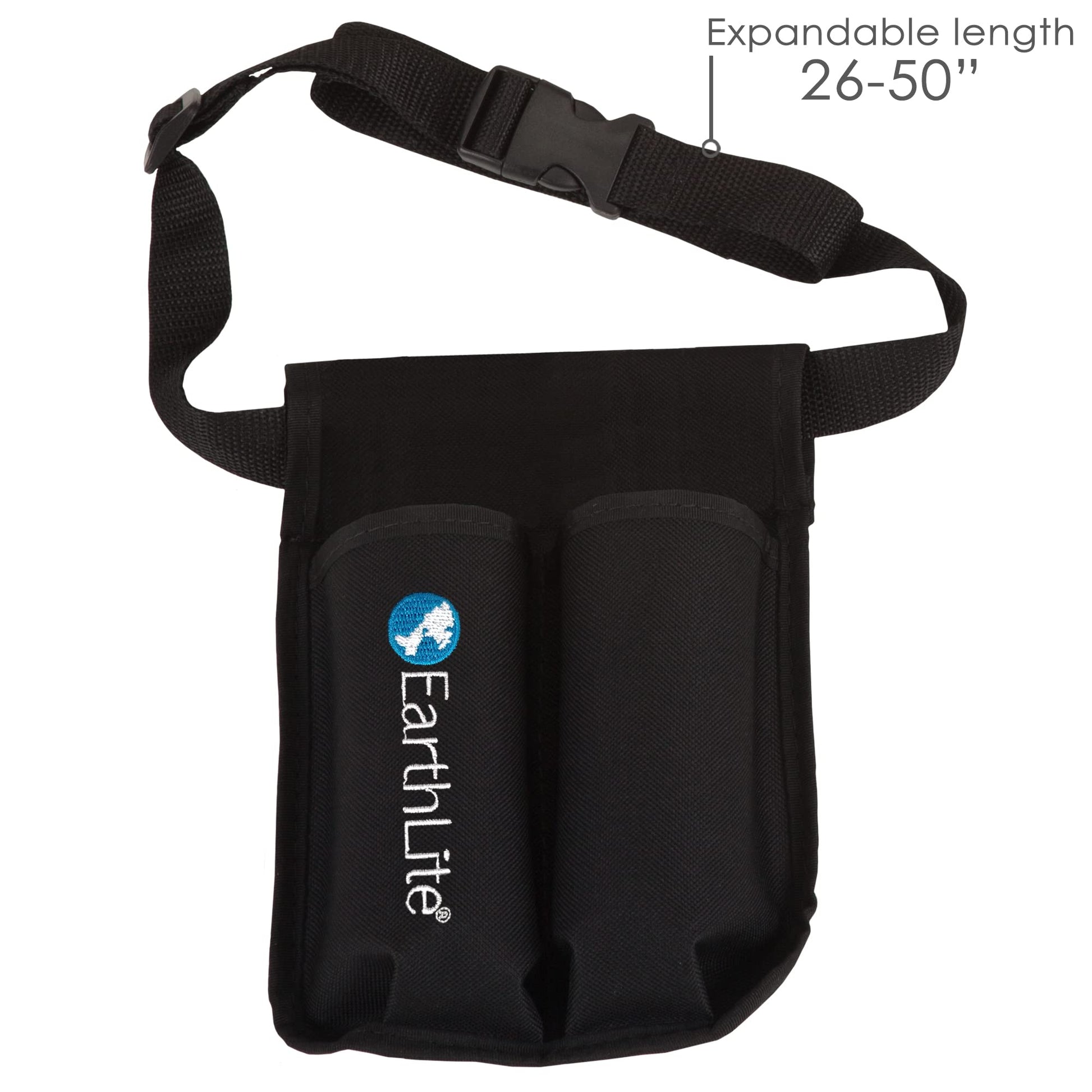 Funda Doble de Aceite de Masaje EARTHLITE en Negro con Cinturón Ajustable para Botellas de 8oz