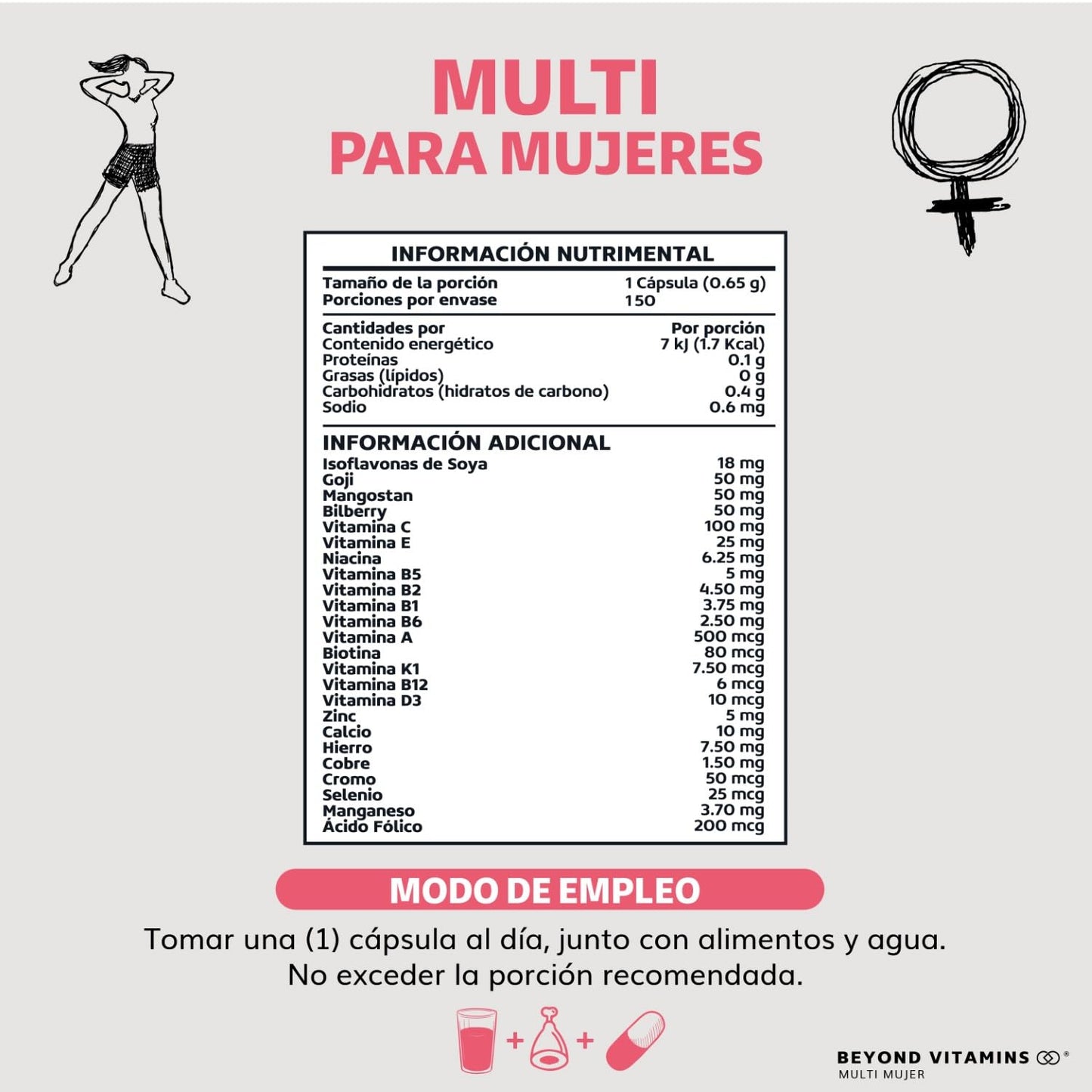 Suplemento Multivitamínico para Mujer con Vitamina D3, E y Biotina en Cápsulas शाध्यक्षपूर्वींpliepro