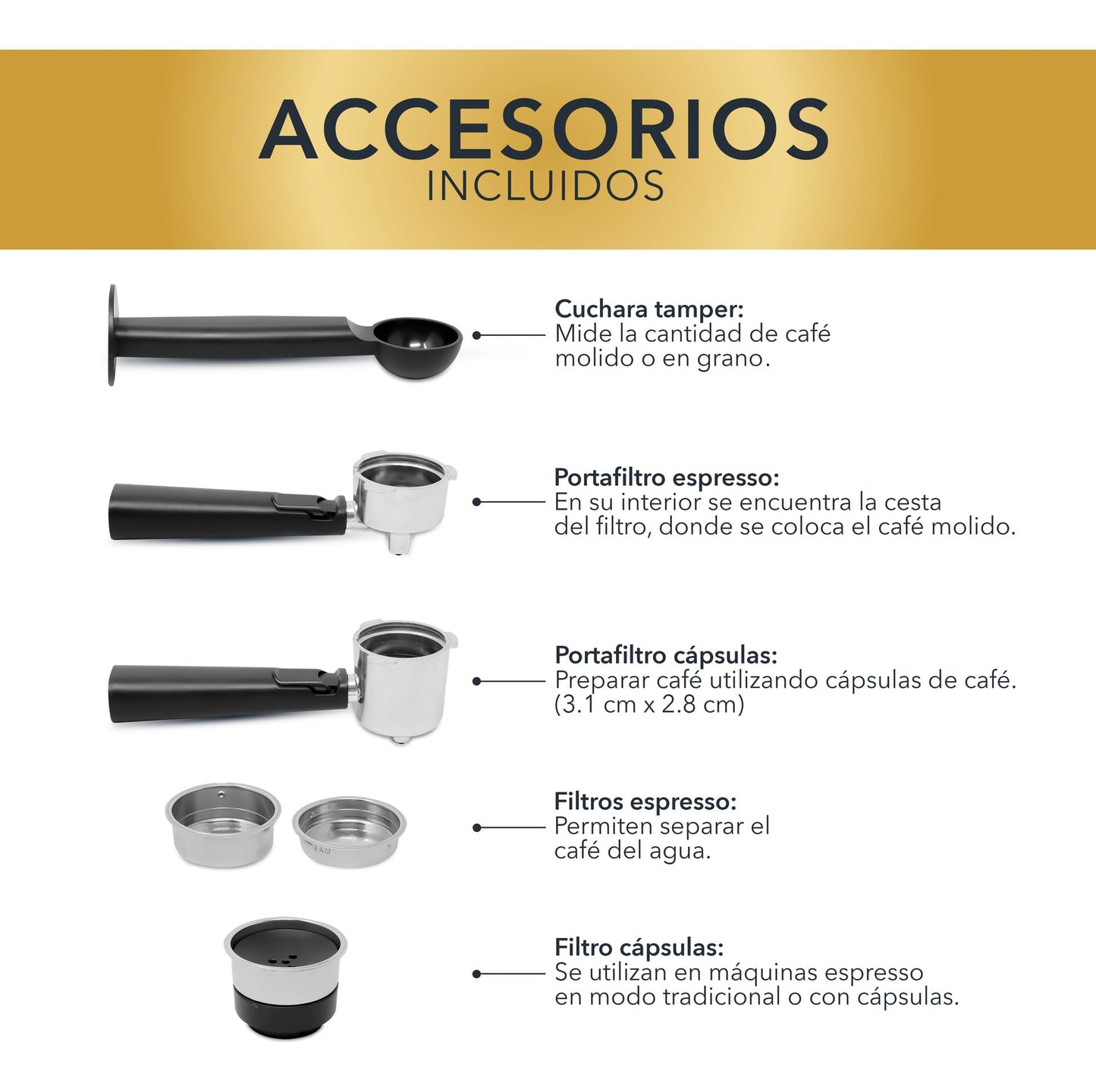 Cafetera RCA Acero Inoxidable 2 en 1 con Pantalla Inteligente y Espumador