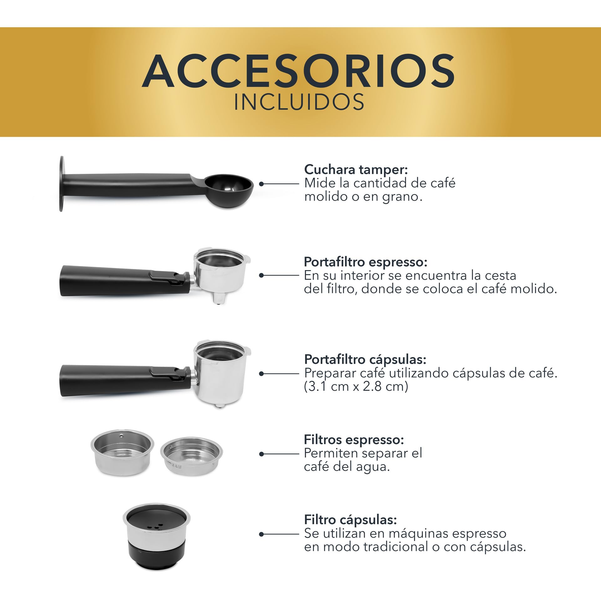 Cafetera RCA Acero Inoxidable 2 en 1 con Pantalla Inteligente y Espumador