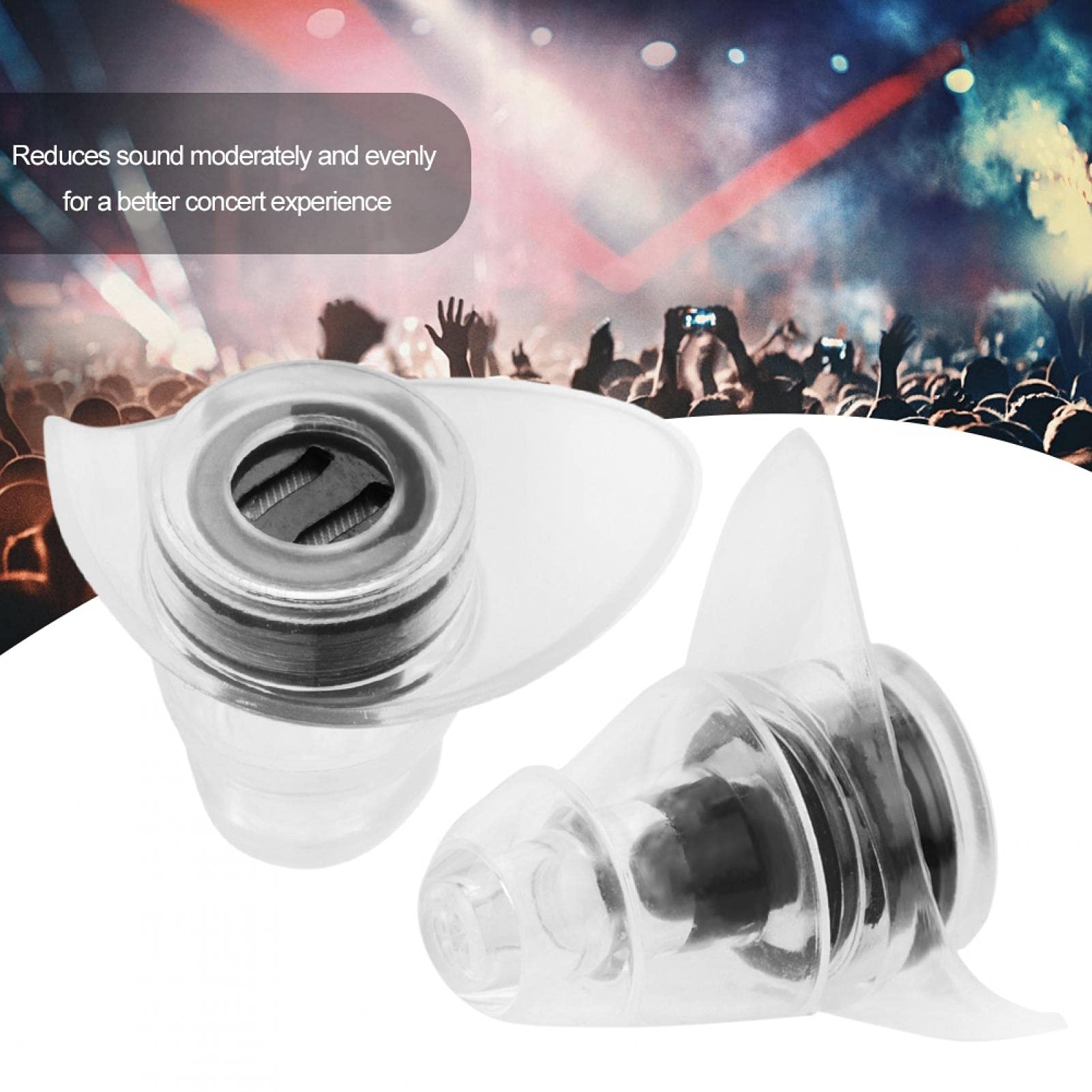 Tapones para los Oídos Alta Fidelidad Protección Auditiva Negro Reducción de Ruido 27dB para Concierto y Festival de Música