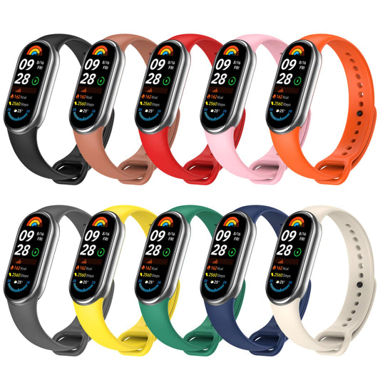 10 Piezas Correas para Mi Band 8/9/10, Correa de Silicona Compatible con Xiaomi Mi Band10 Mi Band9 Mi Band8, Pulseras de Recambio Impermeables en 10 colores, Reemplazo de Pulsera para Mi Band 10/9/8