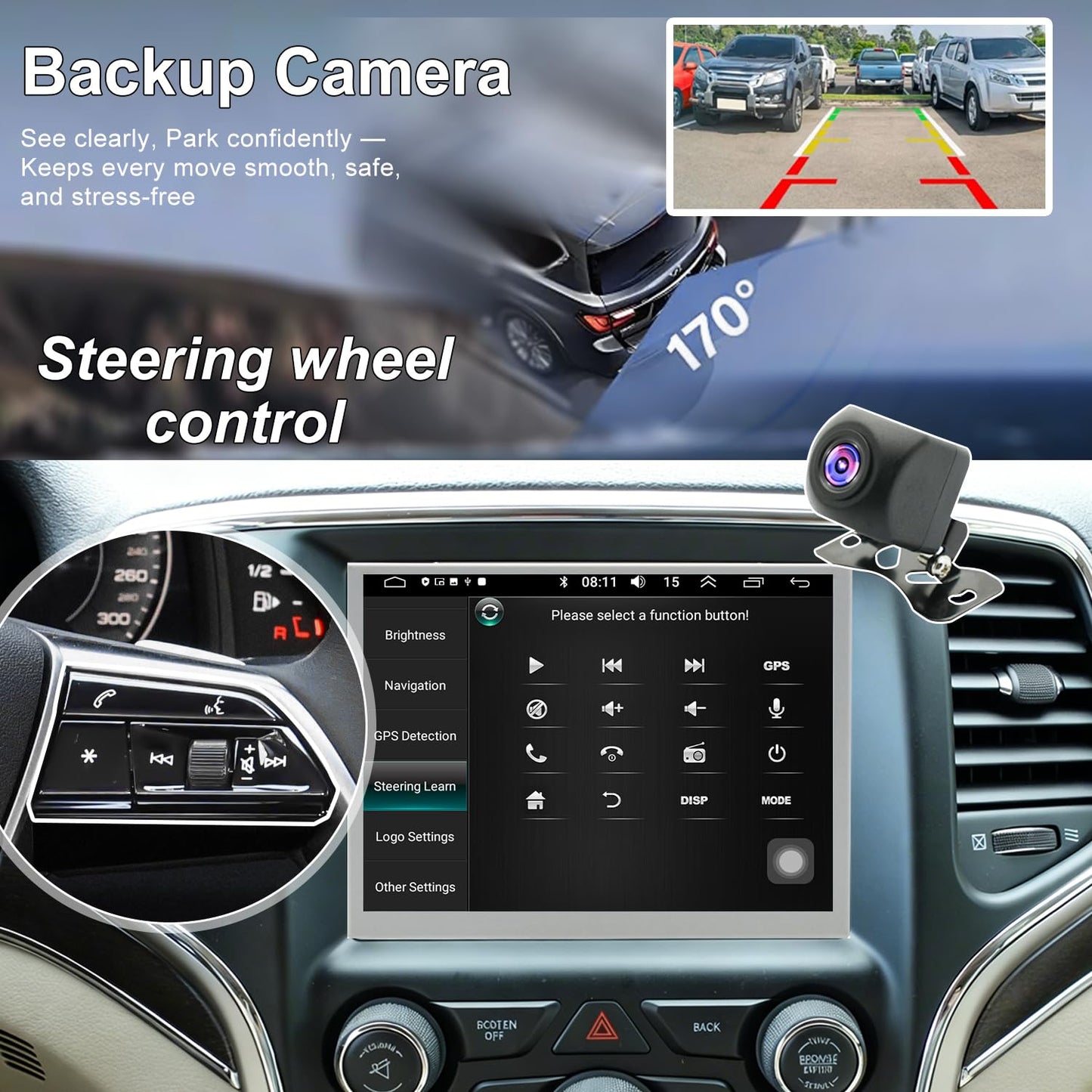 Radio para Coche de 4+64 GB para Jeep Grand Cherokee 2014-2021, Dodge Challenger Charger 2015-2023, RAM 1500/2500/3500 2013-2018 Estéreo, CarPlay, GPS (Solo Compatible con Pantallas de 8,4 Pulgadas)