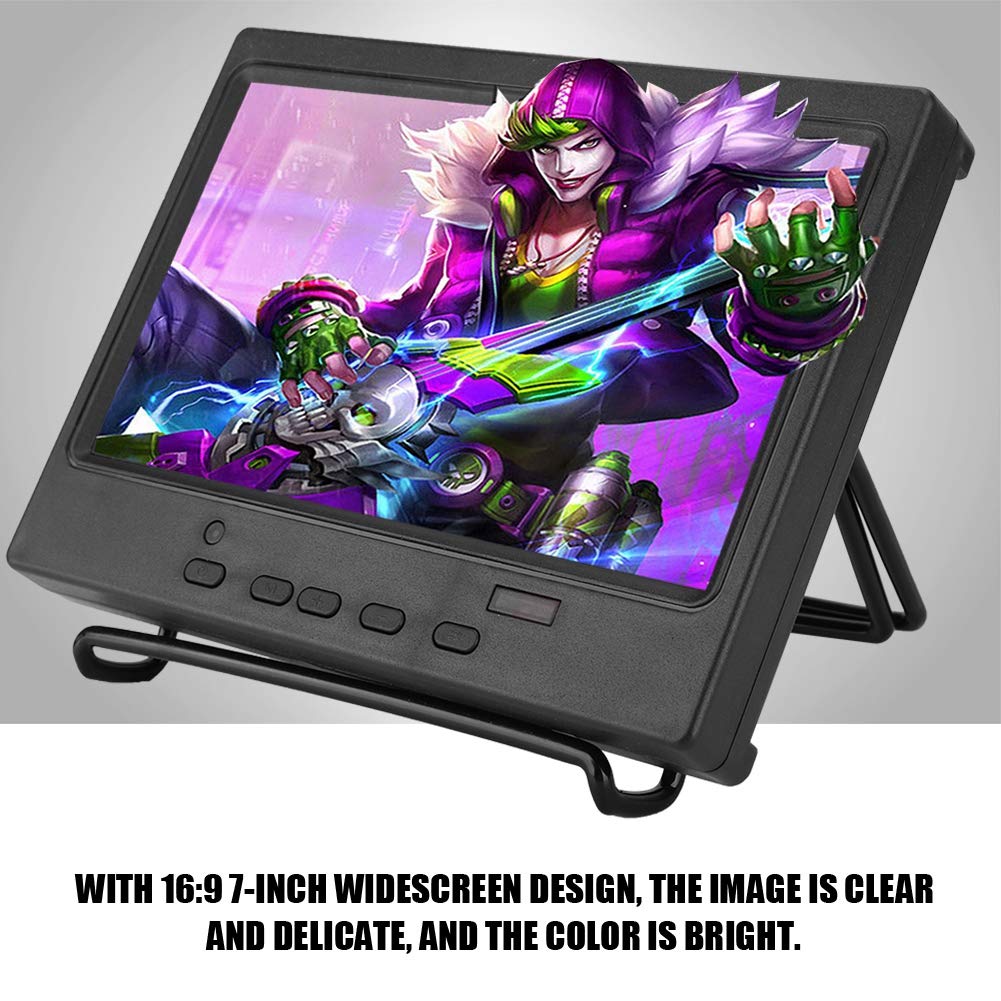 Bewinner 7 Pulgadas 1024 x 600 Monitor Portátil Pantalla Multifunción Compatible con HDMI/VGA/AV Entrada para Raspberry Pi, Pantalla de Automóvil, CCTV, etc 8ms Tiempo de Respuesta(EEUU pulg)