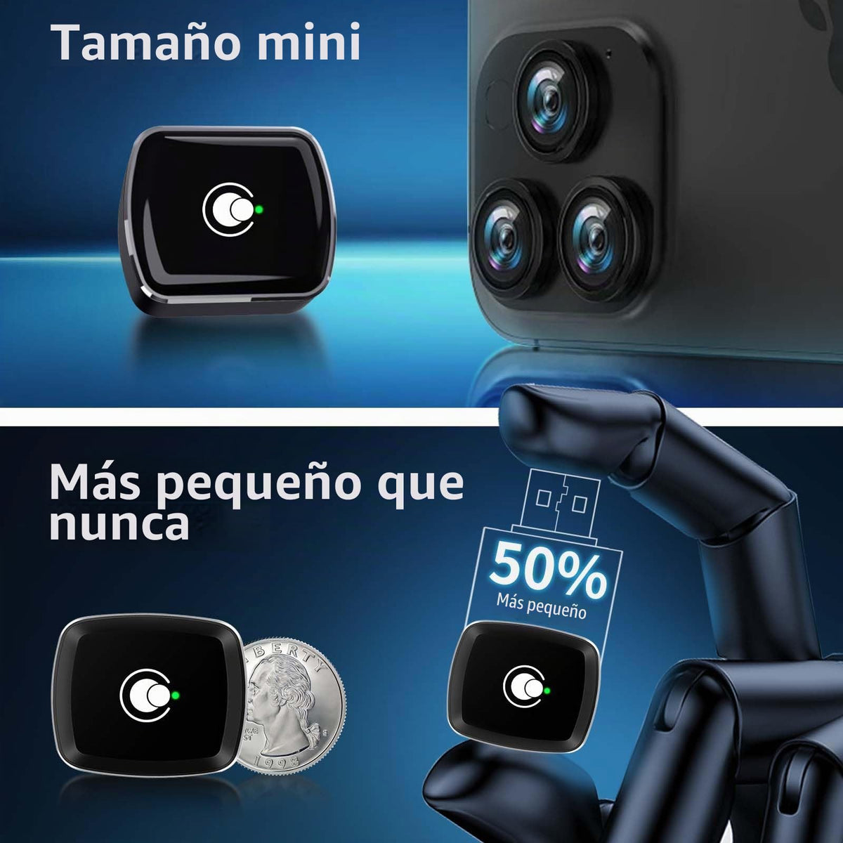 Adaptador Inalámbrico Exión Rápida a 5.8 GHz para iPhone y Android con Puerto USB y USB C