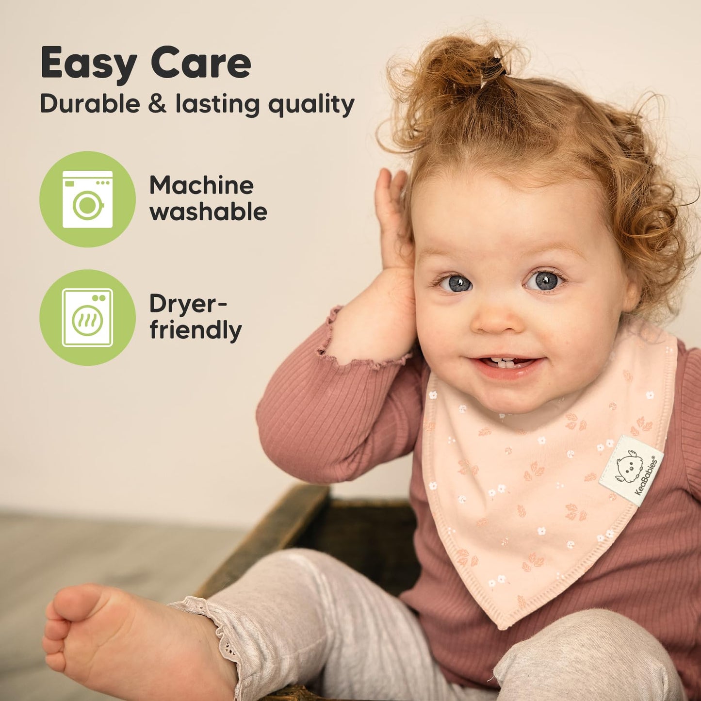 Paquete de 8 baberos de bandana orgánicos para bebés niñas - Baberos triangulares súper absorbentes para babeo y dentición, 100% algodón extra suave para recién nacidos, bebés de 0 a 36 meses (Fleur)