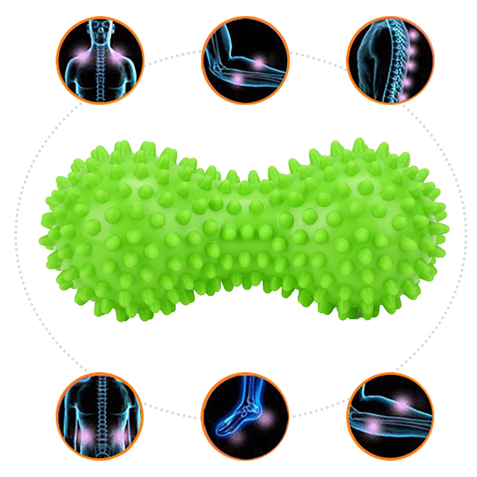Leftwei Bola de Masaje de Punta, Bola de Ejercicio de Bola de Masaje para Entrenamiento Corporal para Yoga(Green)