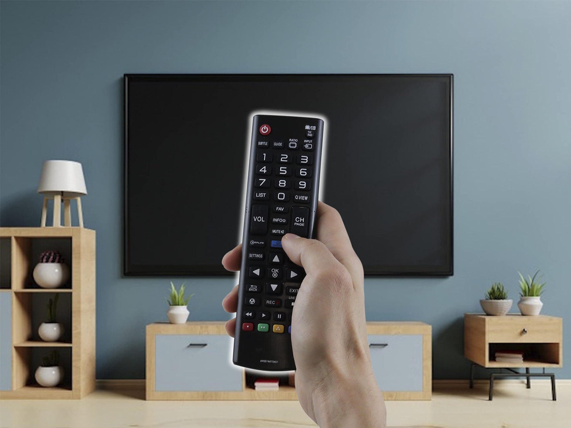Control Remoto LG AKB74475407 Smart TV Control Directo, 100% Compatible