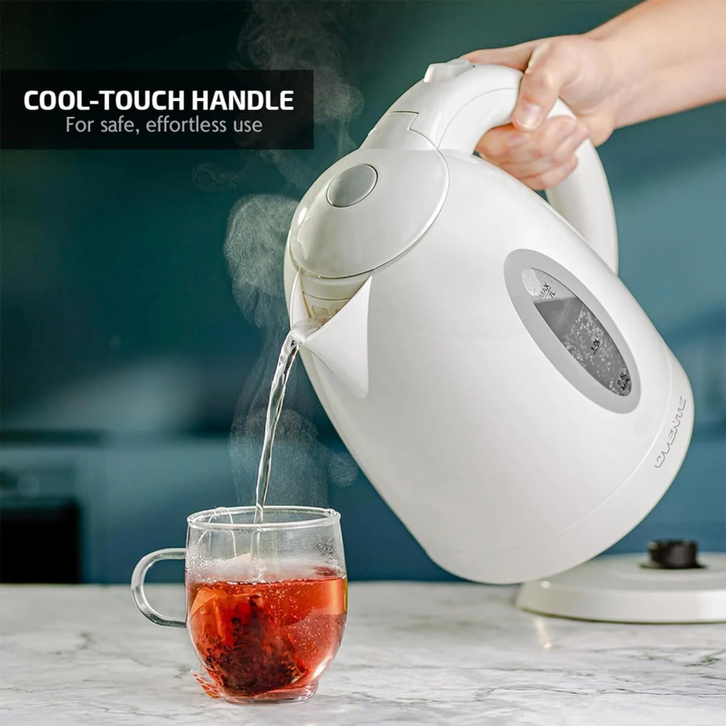 Hervidor Eléctrico Ovente Blanco 1.7 L sin Cable
