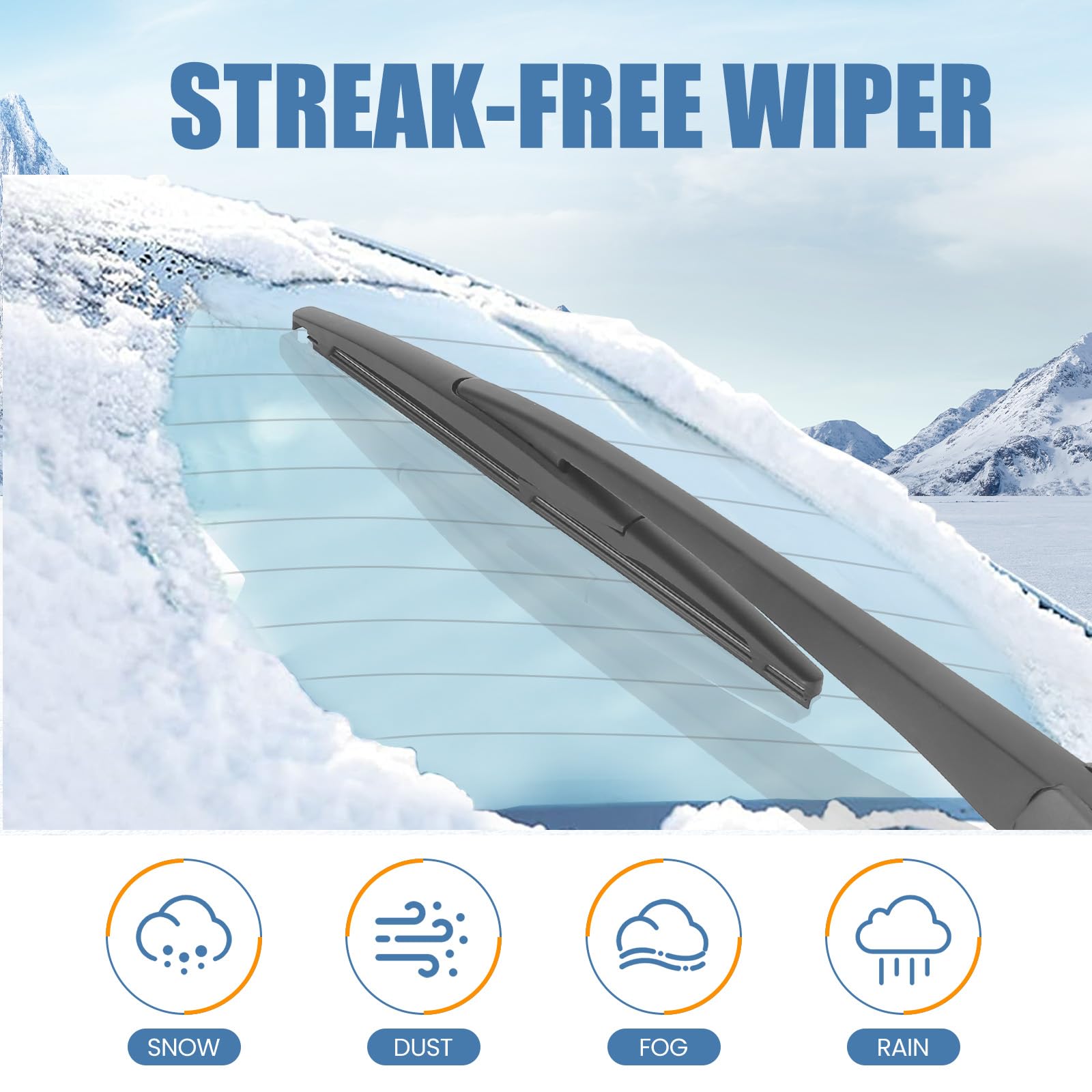 GSPSCN 16" Rear Wiper Blade For Nissan ARIYA 2023 /Honda Odyssey 23-05 Insight 11-10 Passport 24-19 /Subaru Impreza 11-08 WRX STI 16-13 Outback 23-20 Back Windshield Wiper Blades (H410/16-B)