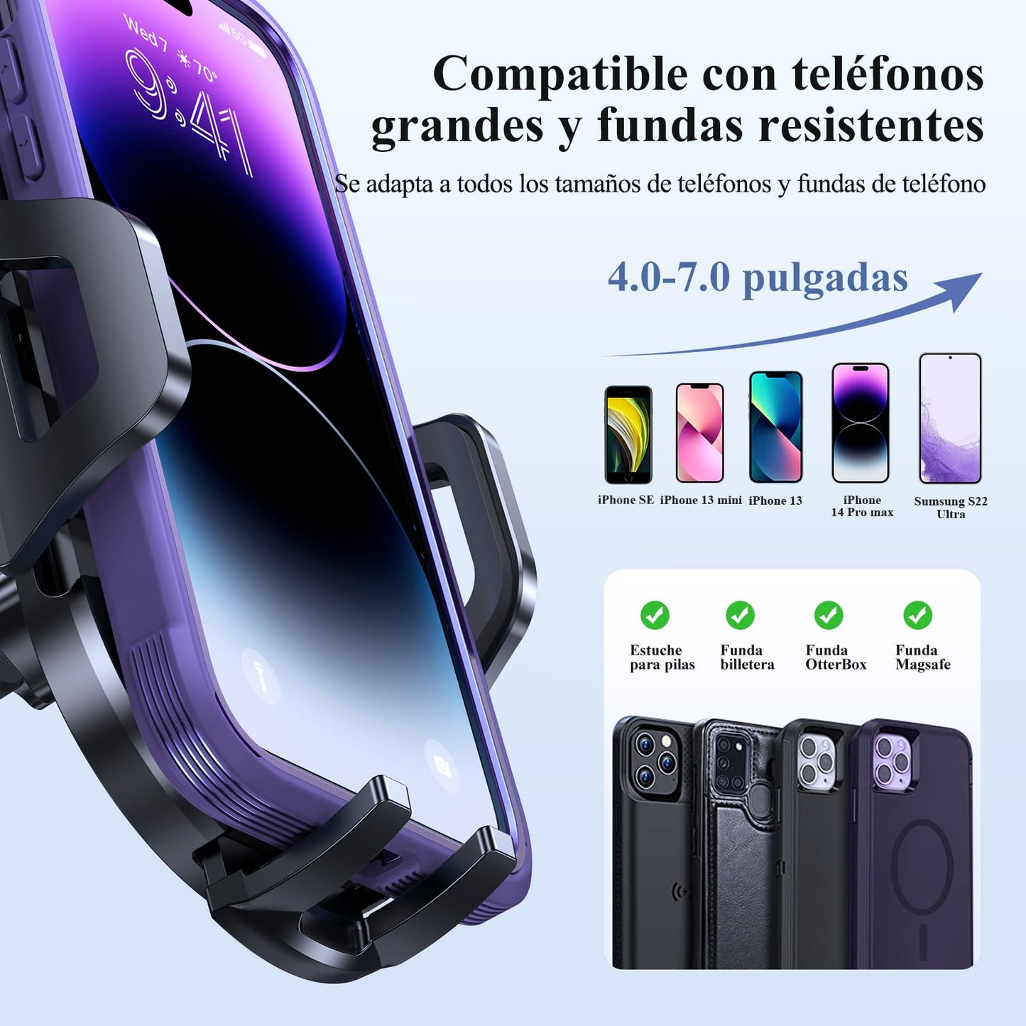 Soporte Celular Miracase Negro 3 en 1 para Automóvil