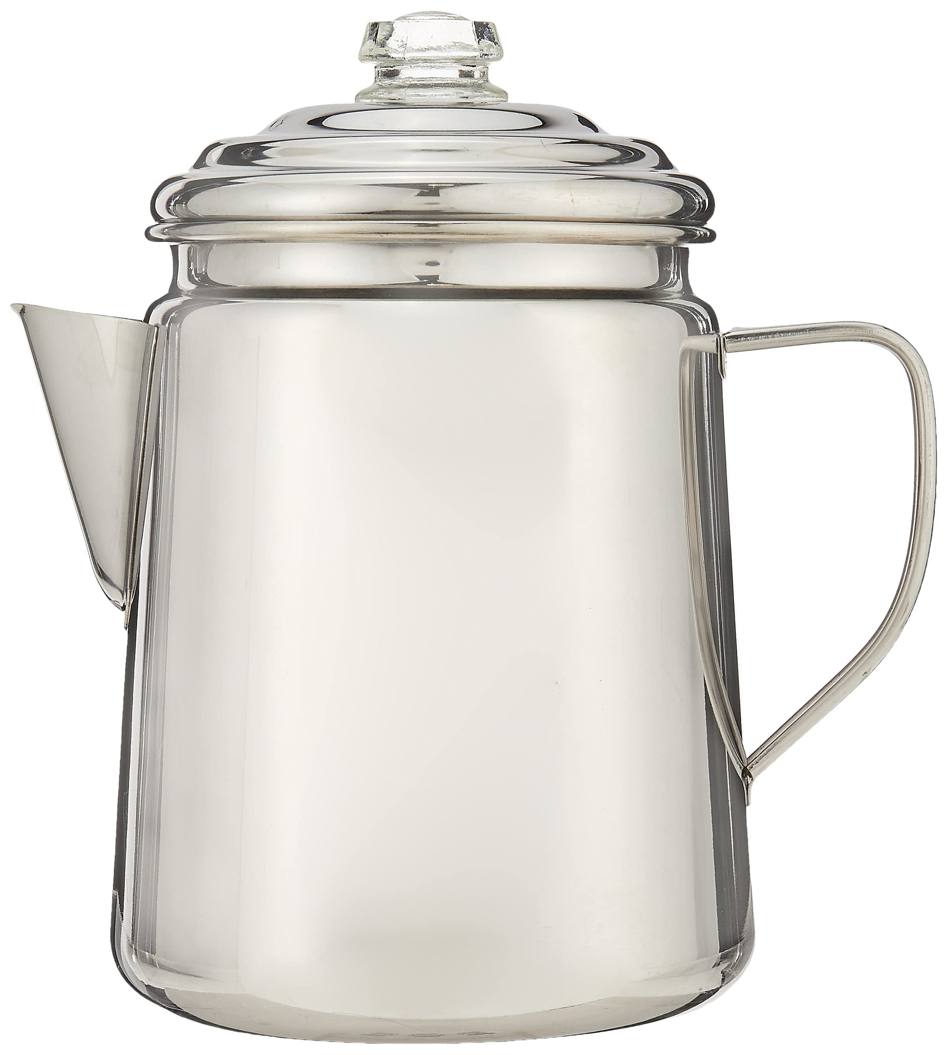 Coleman - Cafetera Percoladora de acero inoxidable con capacidad de 12 tazas, ligera, sin filtro, duradera al aire última intervensión para camping, mochileros, caravanas, fogatas y más