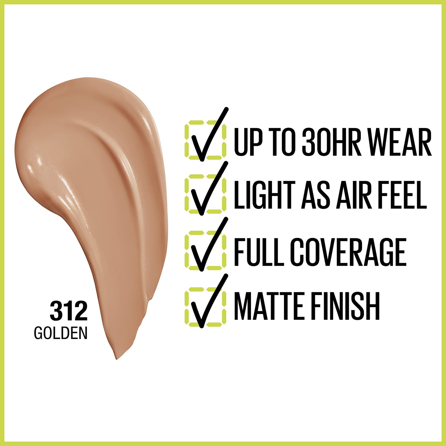 Maybelline Base de Maquillaje Superstay, Full Coverage, 312 Golden Dore, 30 ml