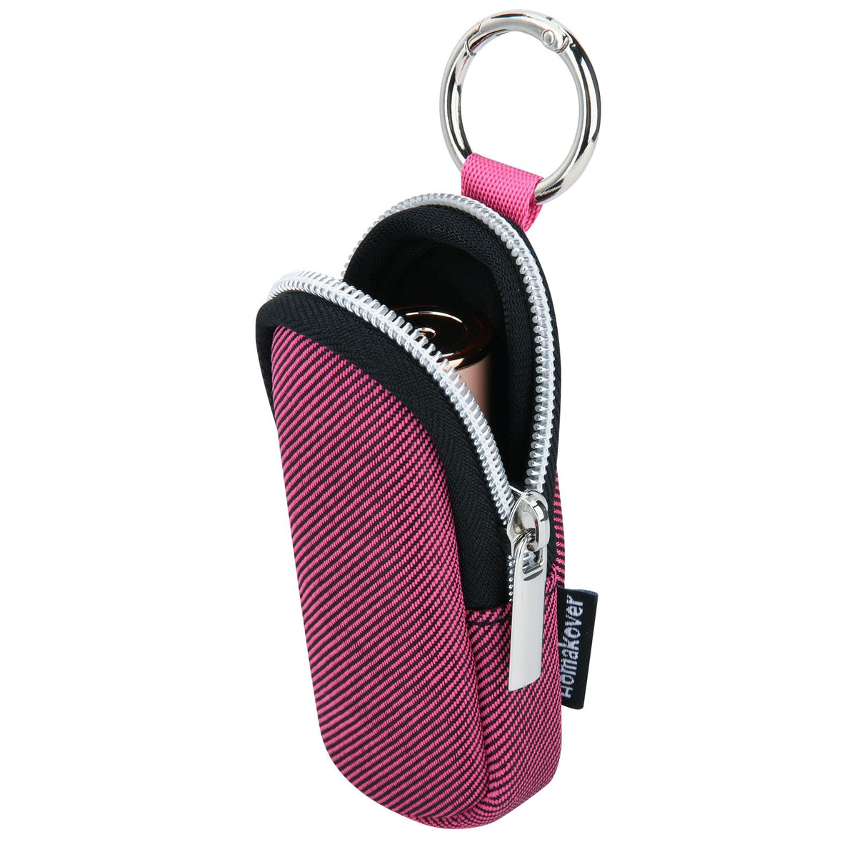 Estuche Organizador Portátil para Bálsamo Labial con Llavero, Bolsa de Almacenamiento para Lápiz Labial de Viaje, Organizador de Cosméticos Pequeño Impermeable, Funda Protectora Anti-Pérdida para