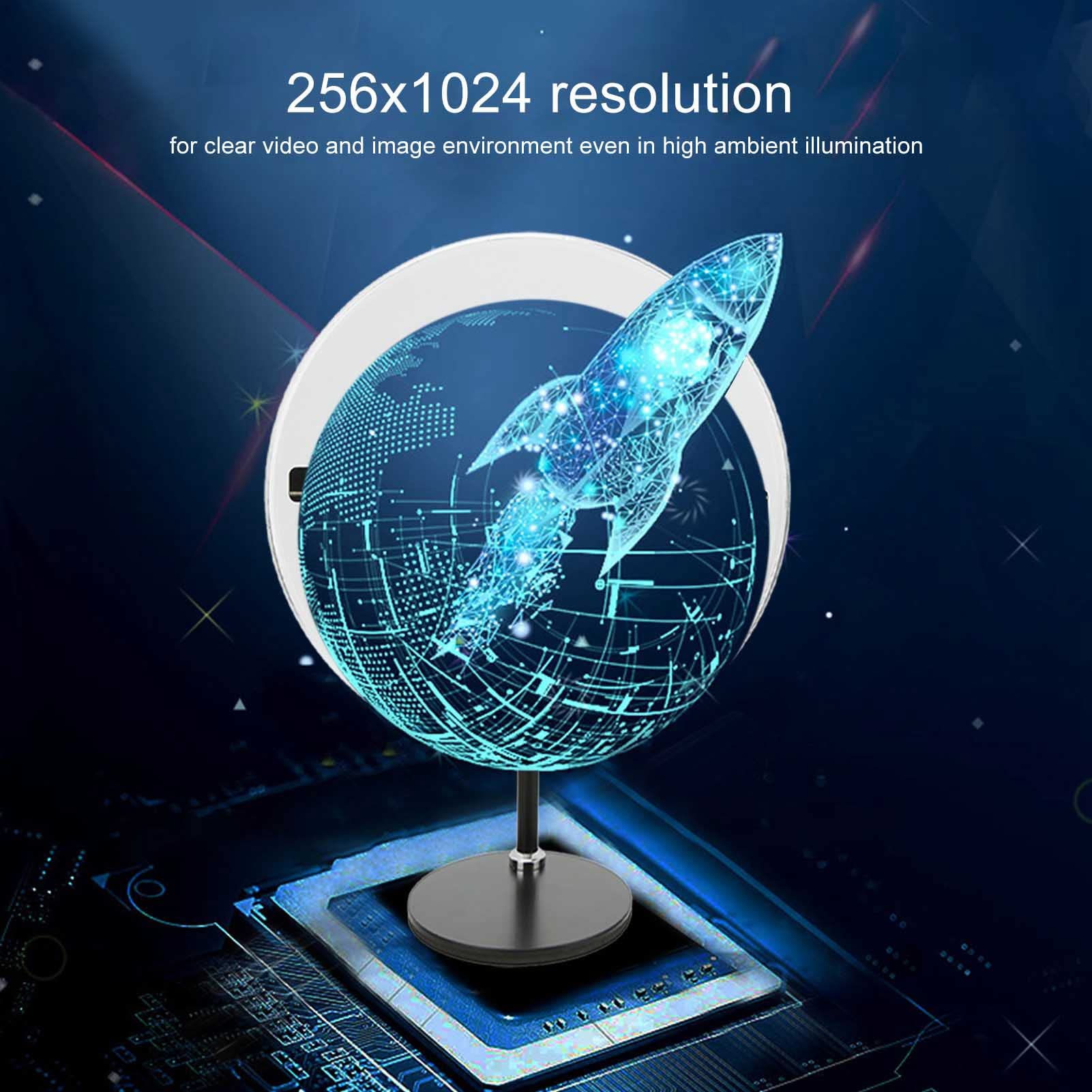 FOFY Ventilador de Exhibición de Publicidad de Holograma, Ventilador de Gota LED 3D 256 para Proyector Holográfico de Escritorio de Centro Comercial (Enchufe de EE. UU.)