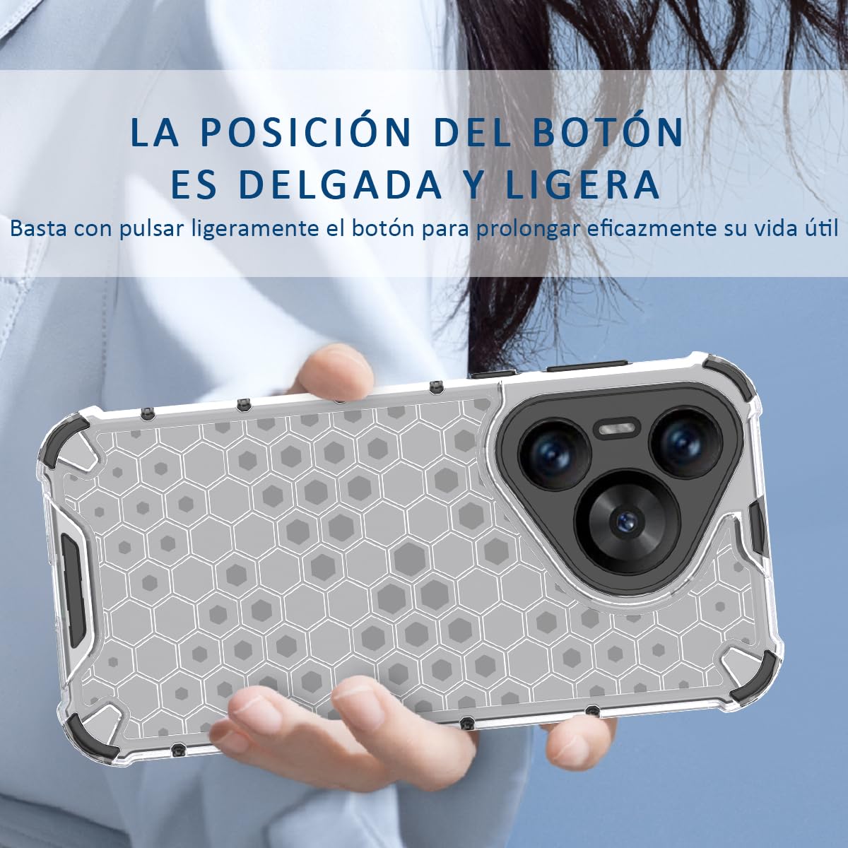 DABUNA Funda para Huawei Pura 70 Case Uso Rudo Cuatro Esquinas Engrosada Transparente Carcasa Bumper Protectora de Cámara,Resistirse Caer Colmena PC Cover