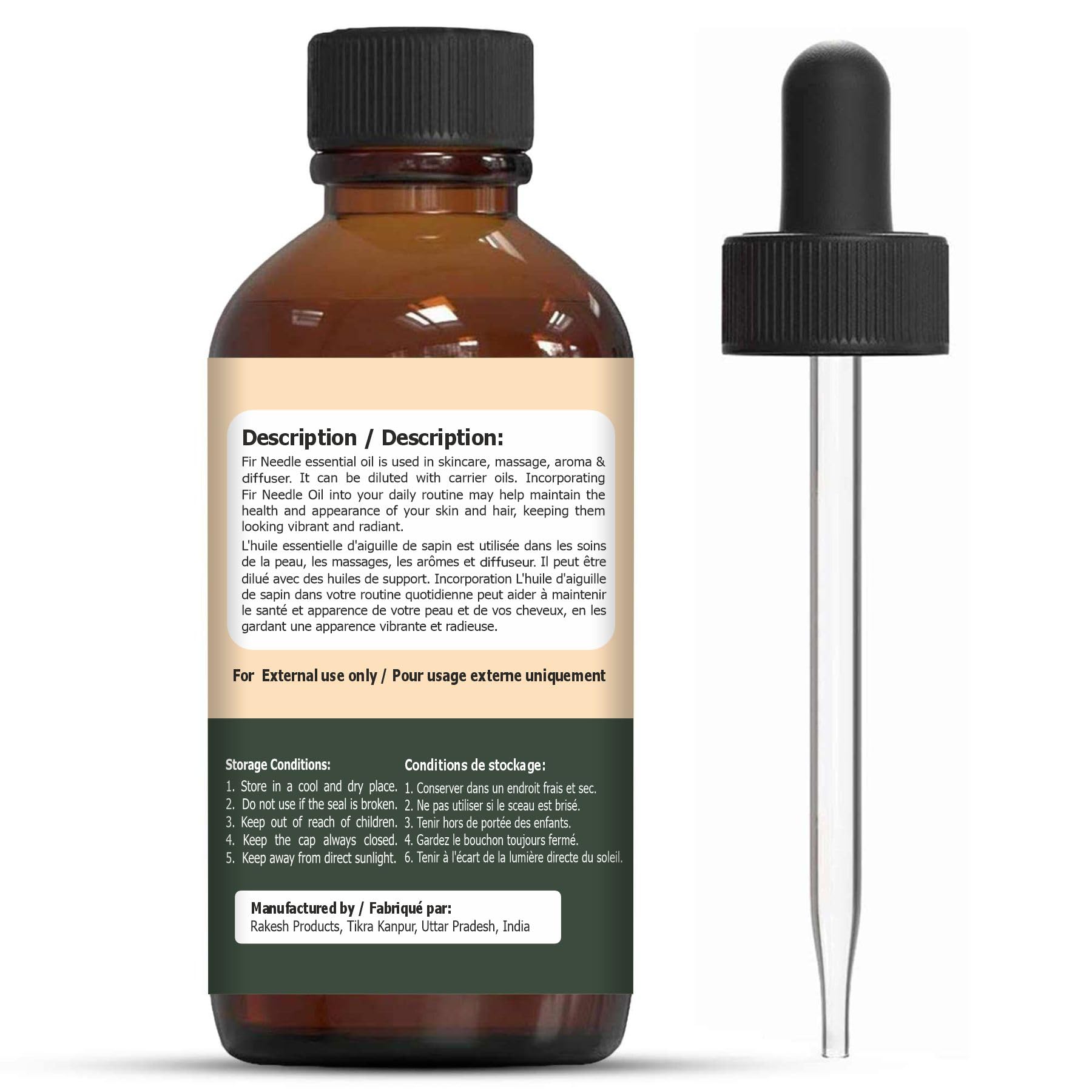 Organic Zing Fir Needle Essential Oil Pure & Natural for Skin care, Hair care, Body Care - 30ml