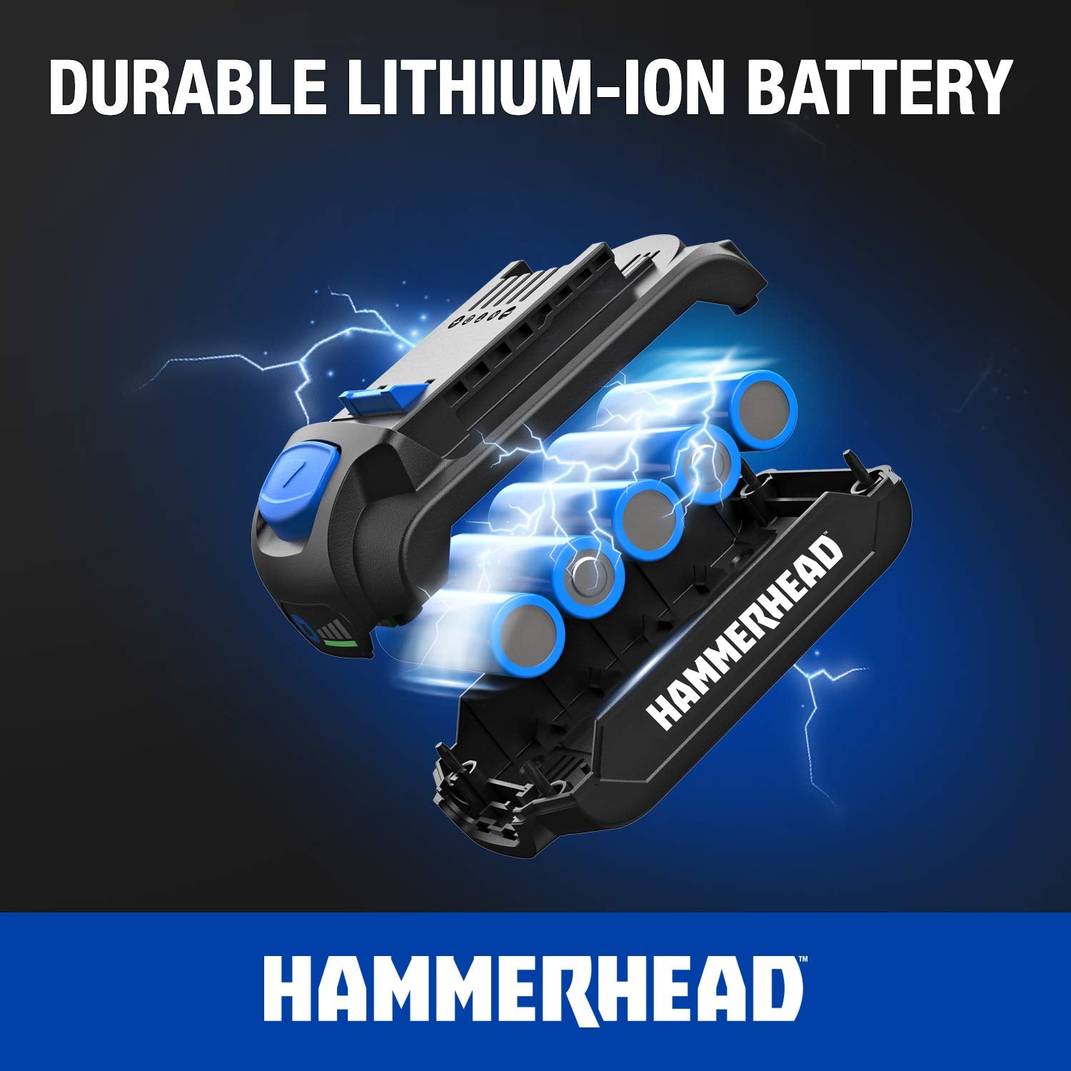 Hammerhead - Kit de 2 herramientas inalámbricas de 20 V Taladro y destornillador de impacto con batería de 1.5 Ah y cargador - HCC2020