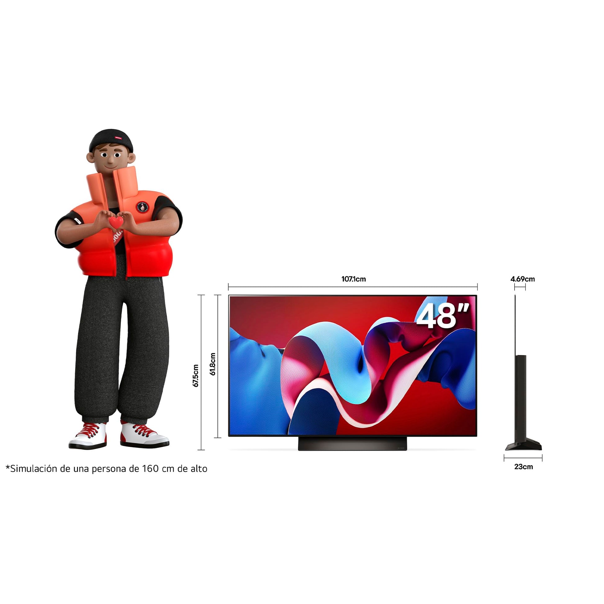LG Pantalla OLED EVO 48 Pulgadas 4K Smart TV 2024 ThinQ AI OLED48C4PSA