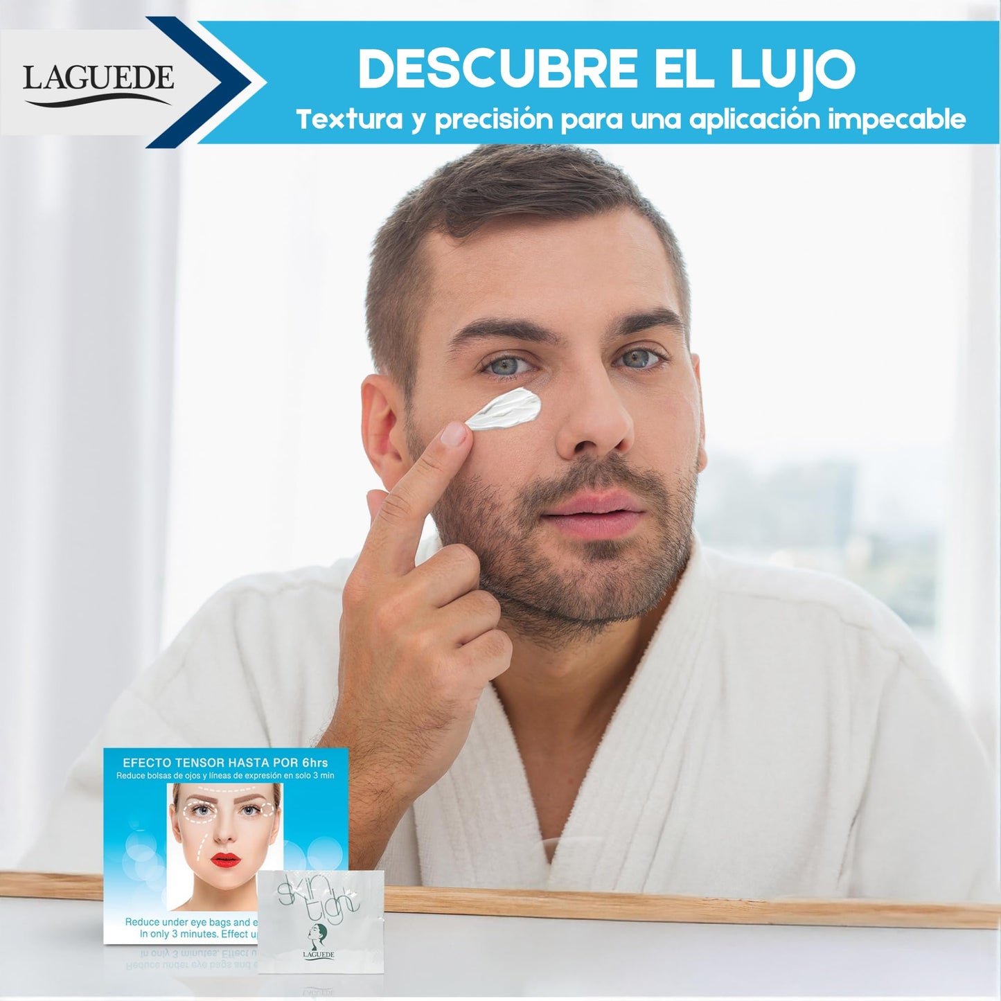 Skintight. Gel Eliminador Bolsas de Ojos Con Efecto Lifting Tensor Quita y Desinflama Bolsas Ojeras Líneas De Expresión y Arrugas - Gel Eye Tightener Para Mujeres y Hombres Apto Todo Tipo de Piel (5 sobres)