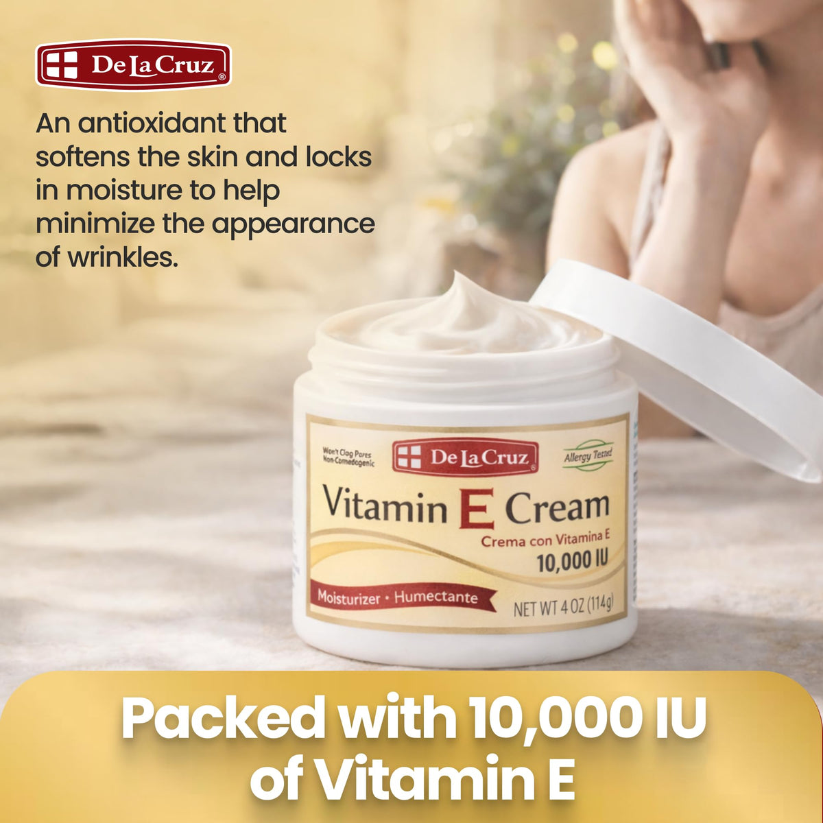 De La Cruz Vitamin E Cream, 4 Ounce