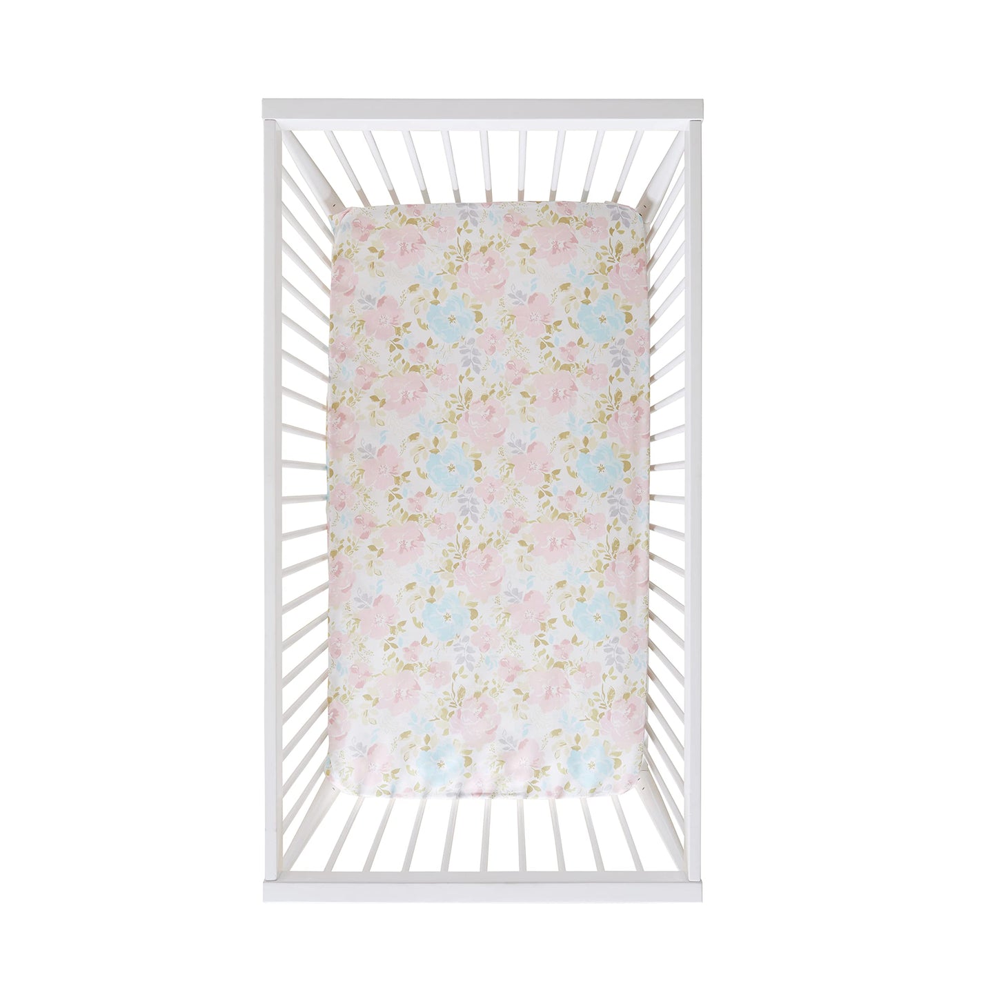 Levtex Baby Nest & Nod Amelia - Juego de ropa de cama de 3 piezas, algodón, color rosa (colcha, volante, sábana bajera para cuna)