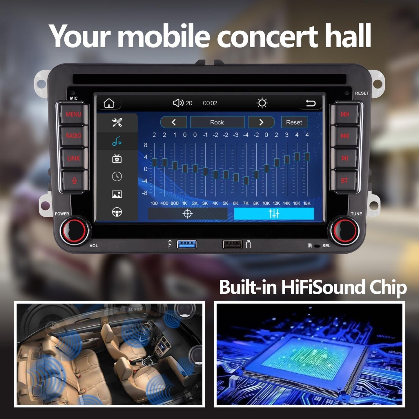 LXKLSZ [Actualizado en 2026] Radio de Coche con inalámbrico Carplay Android Auto con IPS Bluetooth/FM/Am Radio/USB/Alta Potencia para VW Golf 5 6 Passat Jetta Caddy EOS T5 Tiguan Touran CC Polo