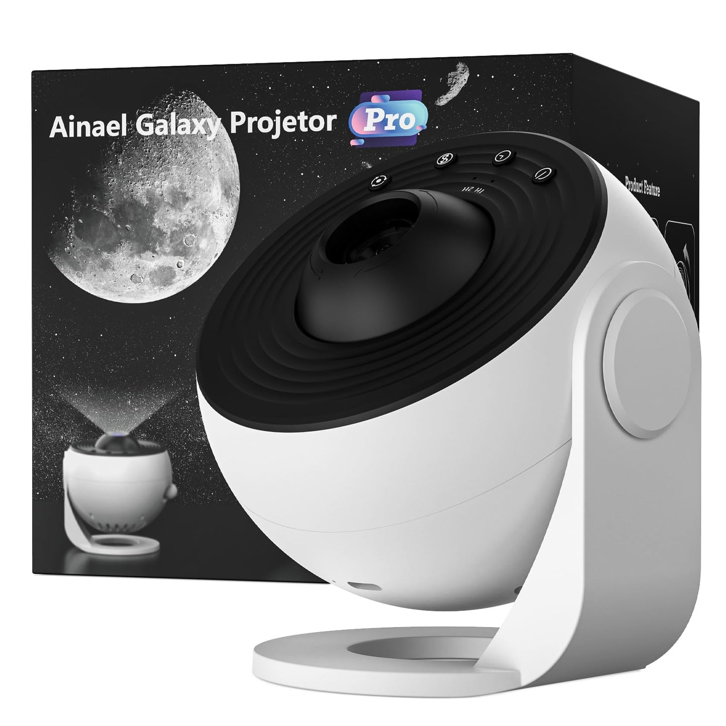 Ainael - Proyector de galaxia, proyector de estrellas para recámara con 3 diapositivas de vidrio HD, planetario del hogar, cielo estrellado, luz nocturna para niños y adultos, proyectores de techo