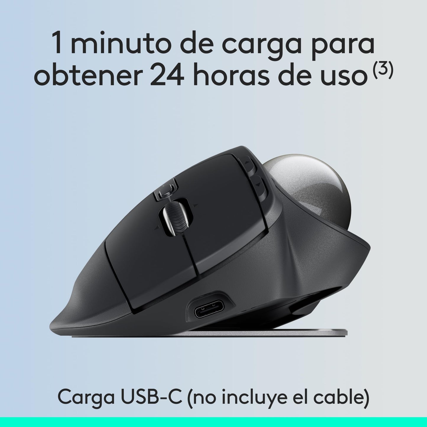 Mouse Ergonómico Inalámbrico Logitech MX Ergo Grafito con Trackball y 6 Botones Programables
