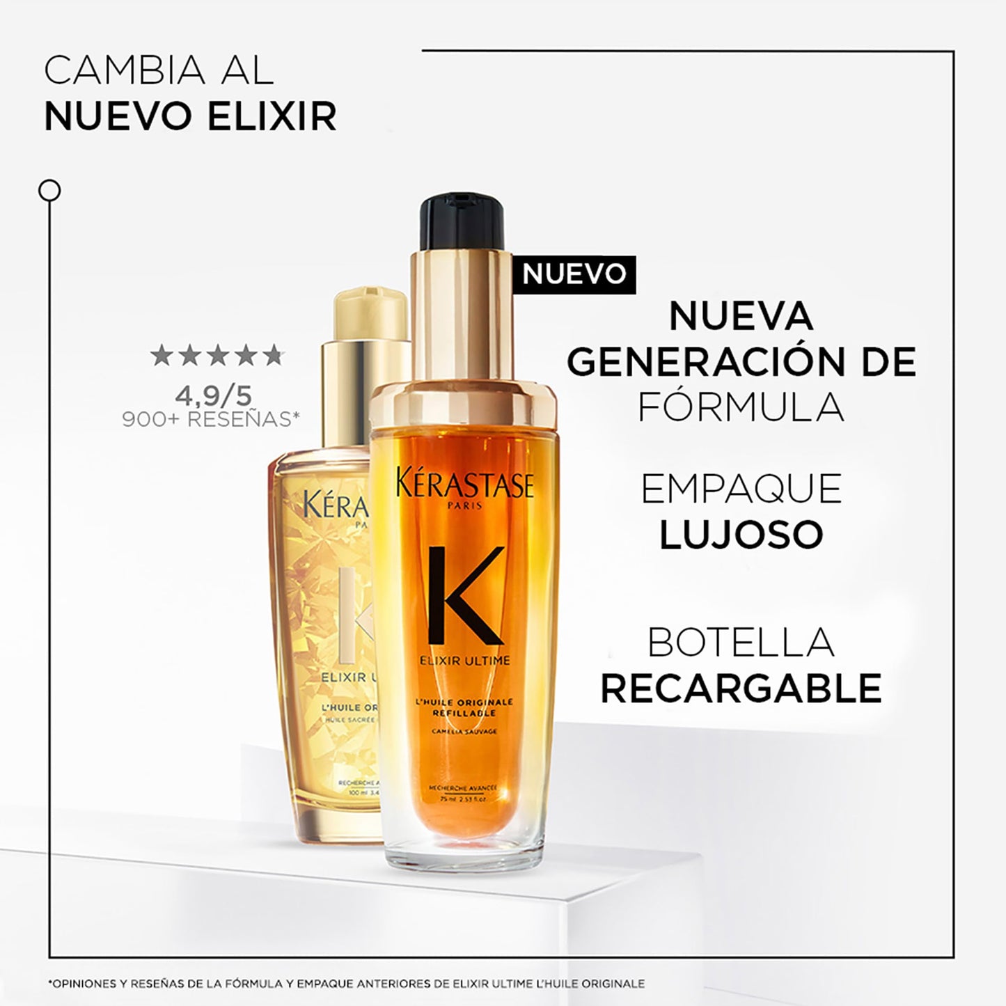KÉRASTASE Elixir Ultime L’Huile en Tamaño de Viaje | Aceite Capilar Hidratante para Suavizar, Eliminar el Frizz y Añadir Brillo | Con Camelia Francesa y Aceites Nutritivos | 30ml