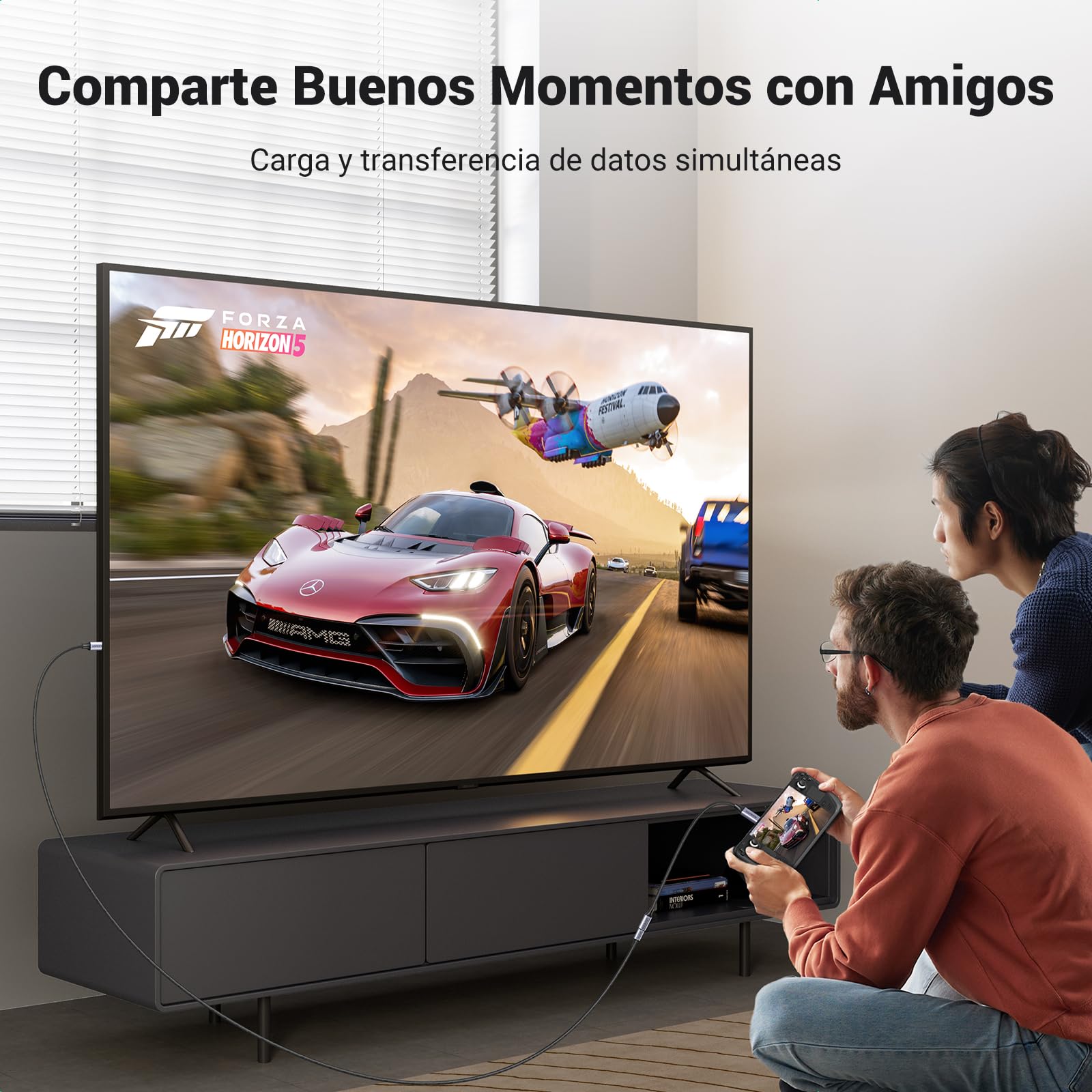 Cable de Extensión USB C UGREEN 1M Negro 3.1 Gen 2 10Gbps para Video 4K 60Hz y Carga Rápida 100W