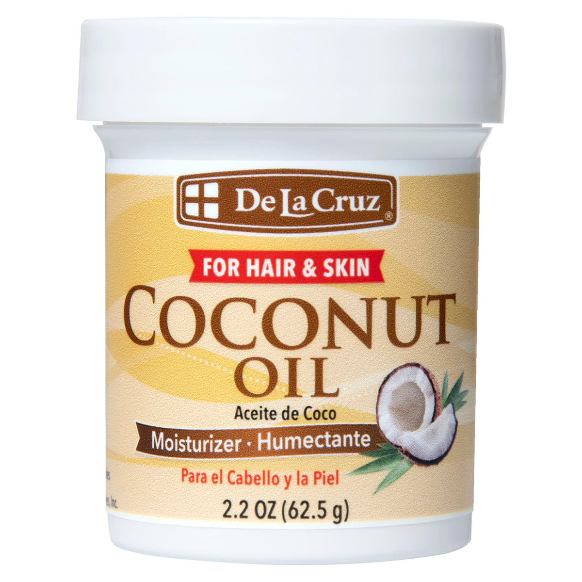De La Cruz Coconut Oil, No Parabens or Artificial Colors, Packed in USA 2.2 OZ