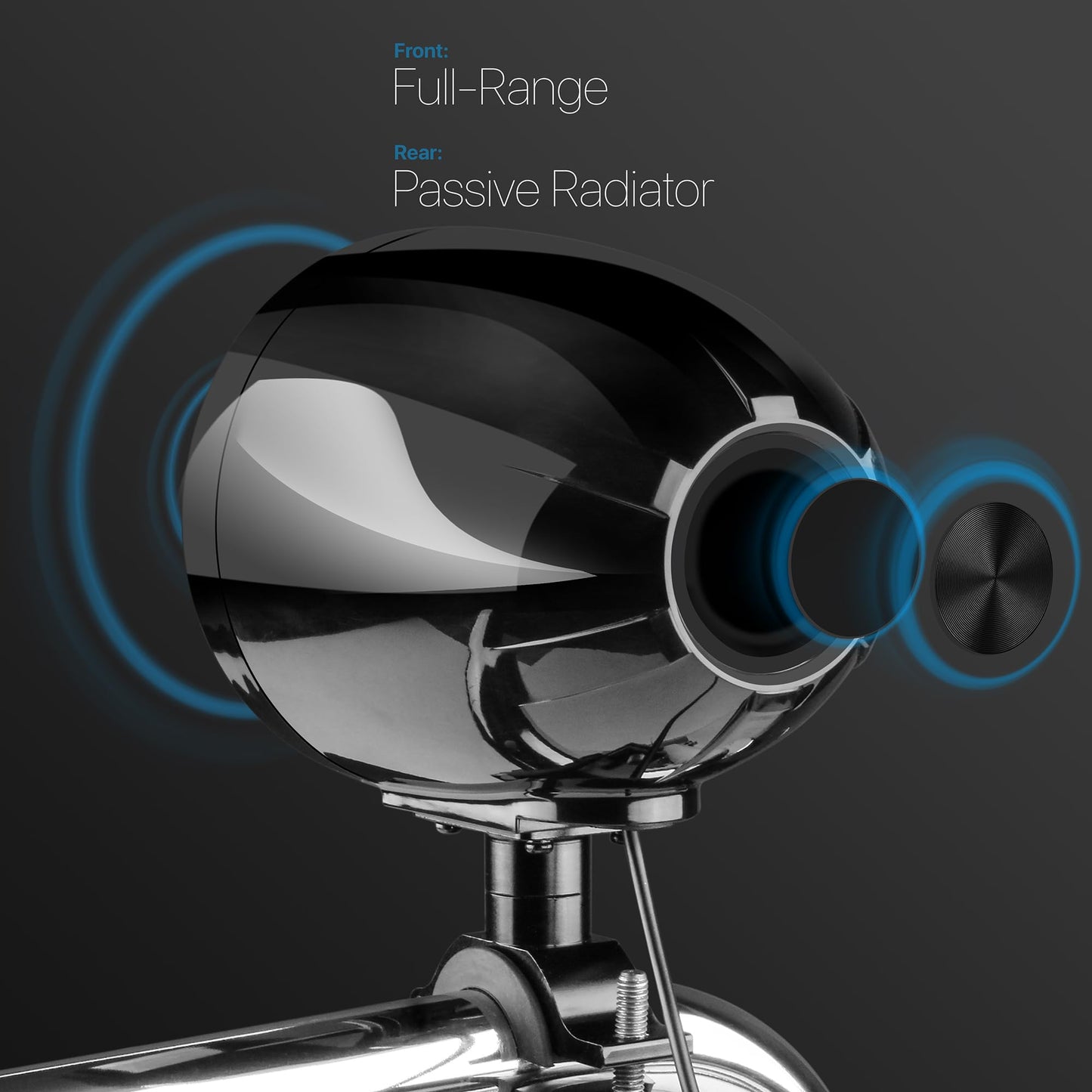 GoHawk - Altavoces Bluetooth para motocicleta, sistema de audio con amplificador de 4.1 canales impermeable de 4.1 canales con altavoces de 4.25 pulgadas | Estéreo de música montado en el manubrio