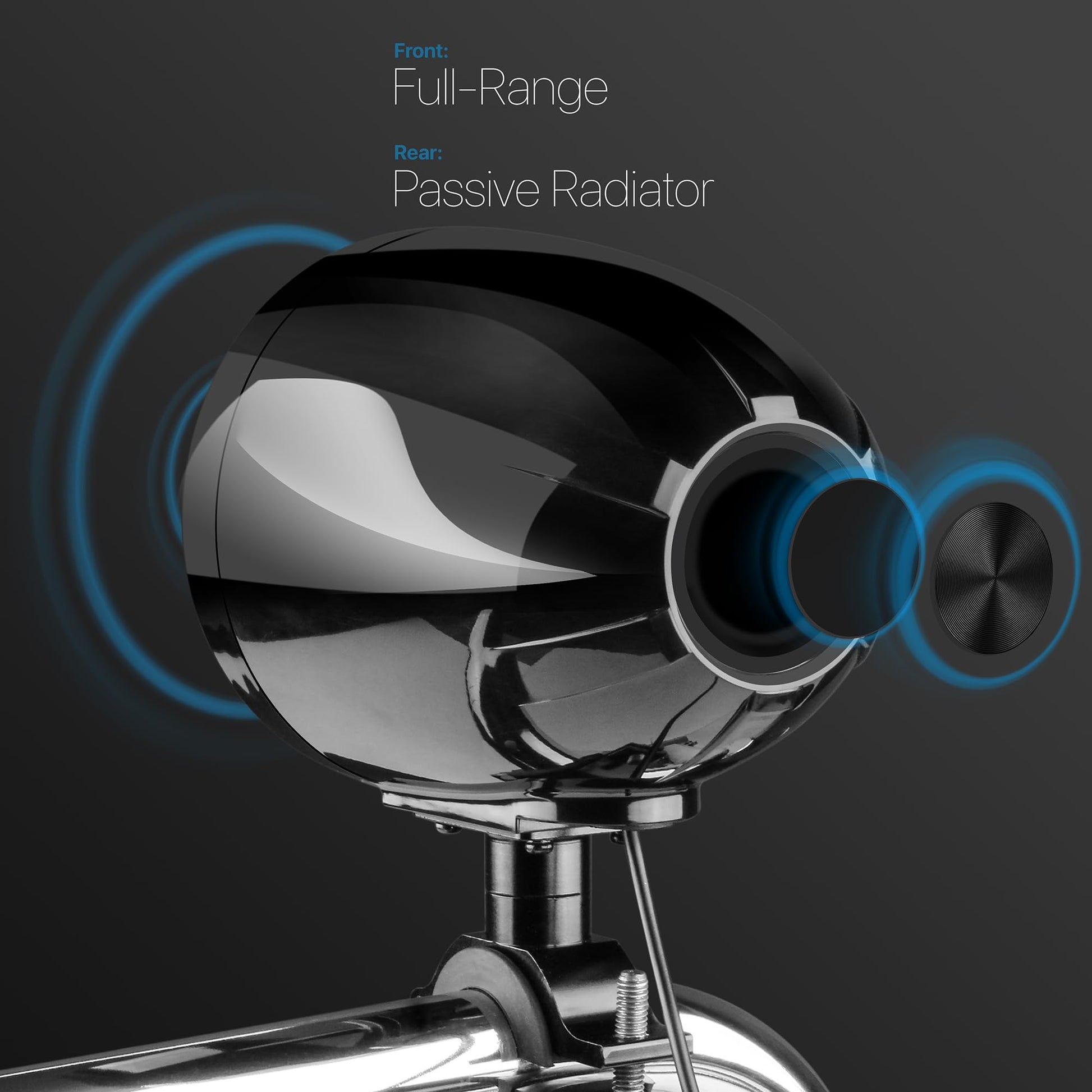 GoHawk - Altavoces Bluetooth para motocicleta, sistema de audio con amplificador de 4.1 canales impermeable de 4.1 canales con altavoces de 4.25 pulgadas | Estéreo de música montado en el manubrio