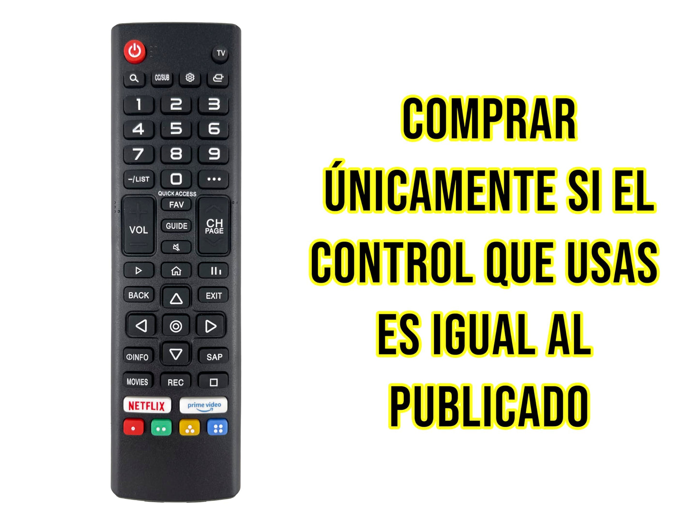 CONTROL EXPERT Control Compatible con Sansui Smart TV Netflix Prime Video