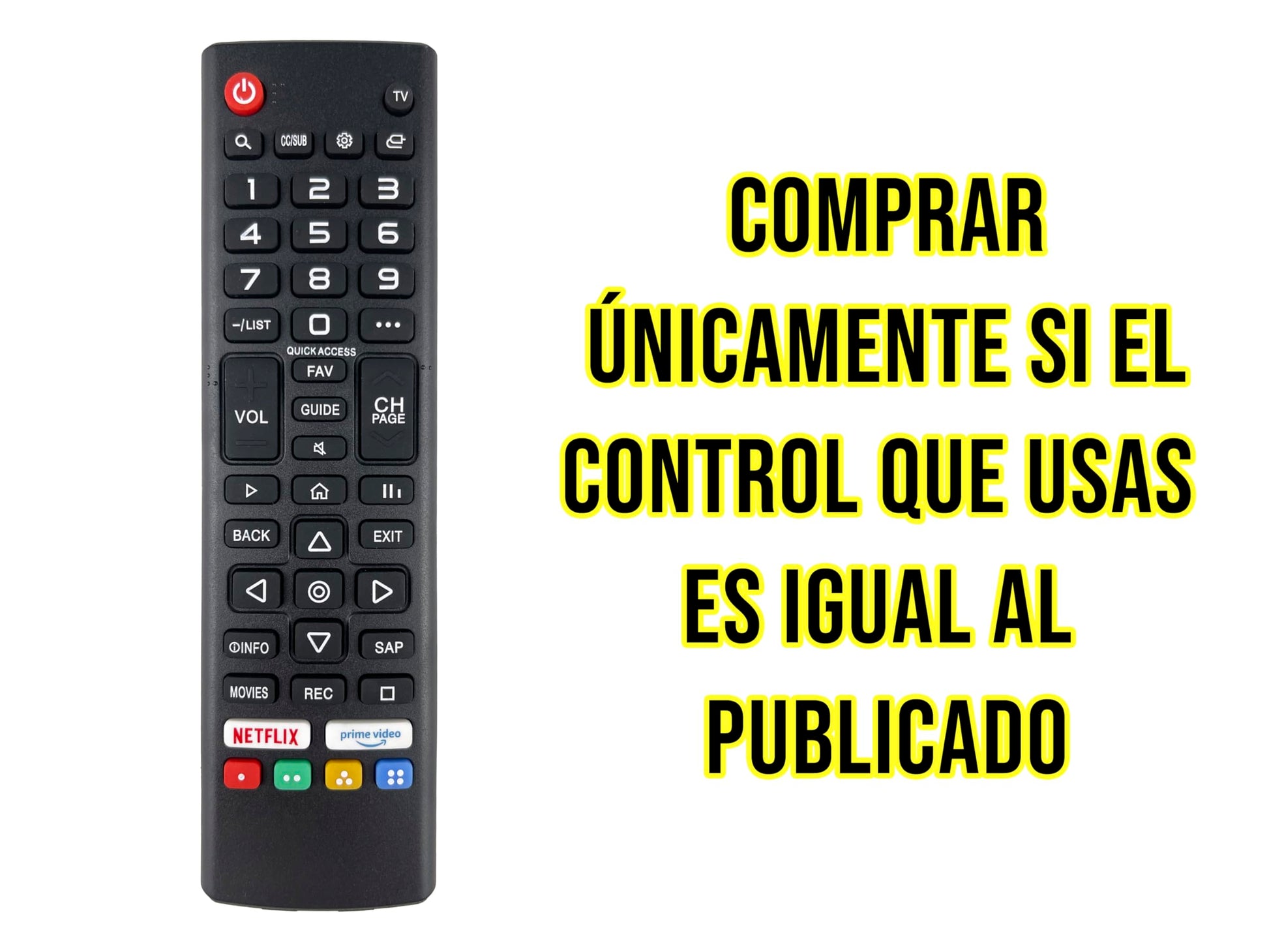 CONTROL EXPERT Control Compatible con Sansui Smart TV Netflix Prime Video