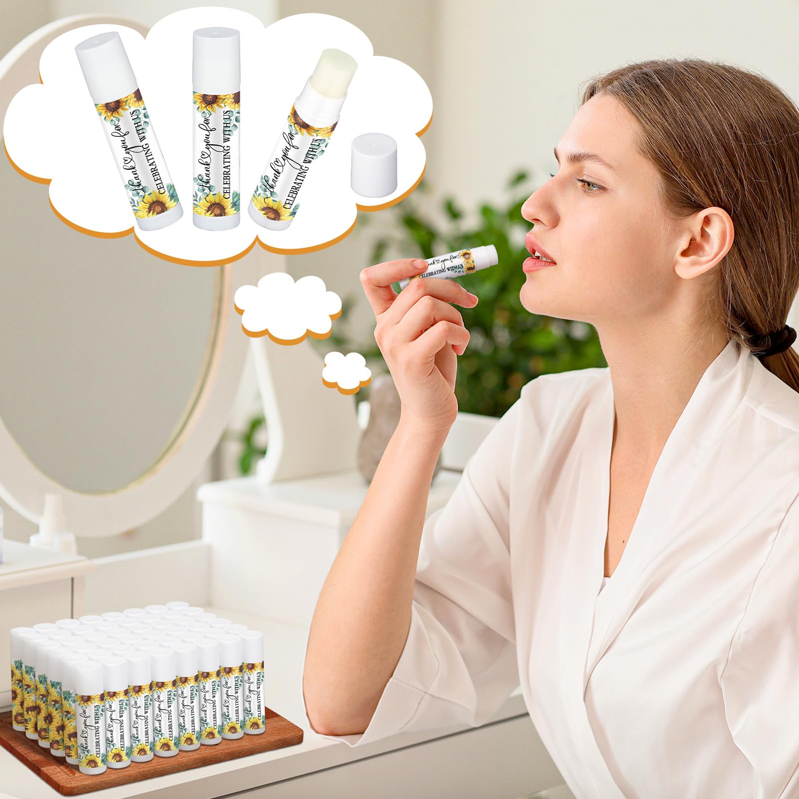 Bálsamo Labial Siifert Girasol Vainilla para Mujer Regalo de Dama de Honor