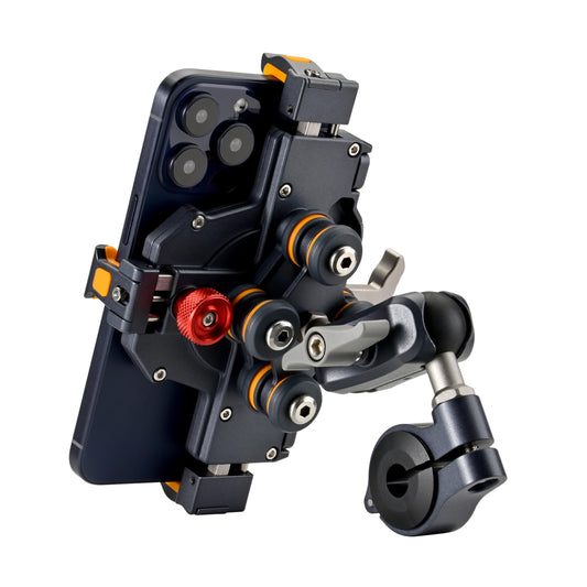 Kongeeker - Soporte de aluminio para teléfono celular de motocicleta con amortiguador de vibración, M1 antirrobo MTB para motocicleta, ATV, bicicleta, UTV, scooter, ATV, soporte para teléfono de 6.1 a
