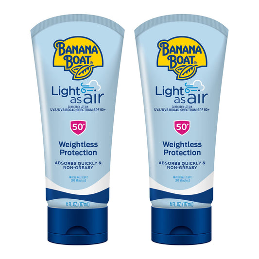 Protector Solar Loción Banana Boat Light As Air SPF 50 Amplio Espectro 6oz 2 Unidades