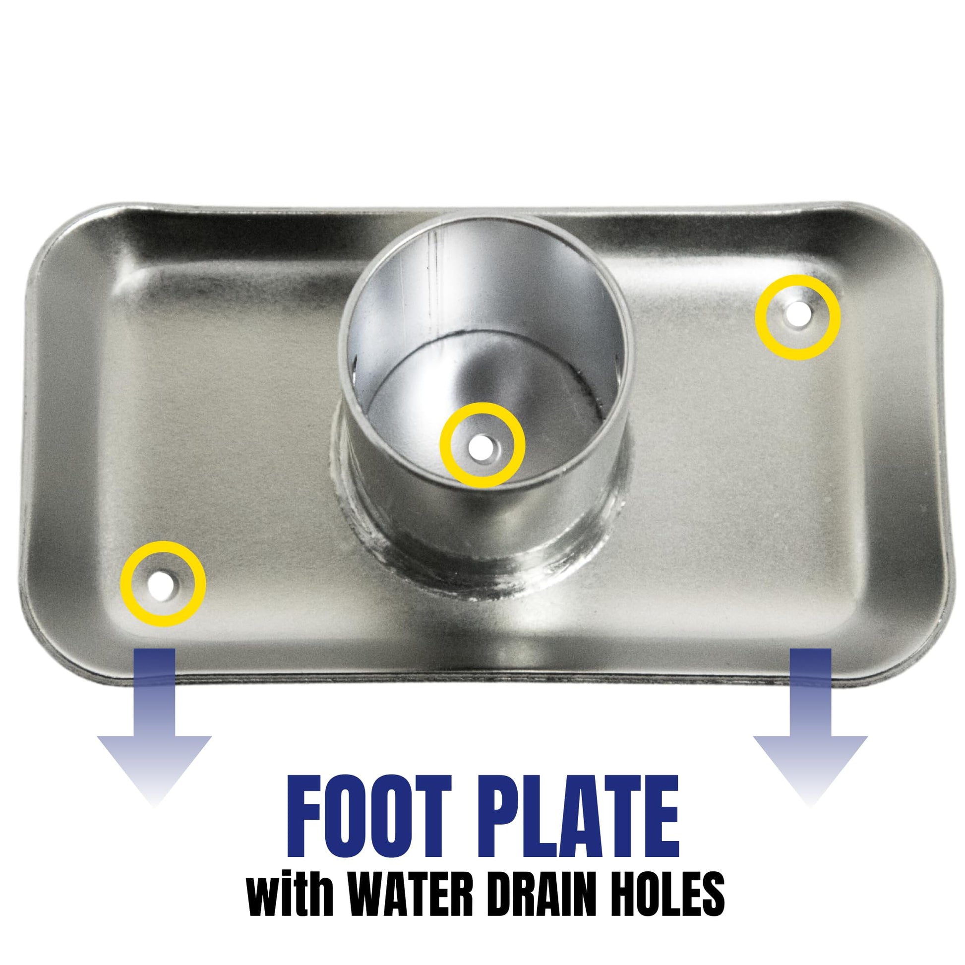 Jeremywell - Placa de pie desmontable para remolque de 5000 libras de capacidad con base de pin para barco con marco en A, caravana, caravana, 7-1/2 pulgadas de longitud de tubo