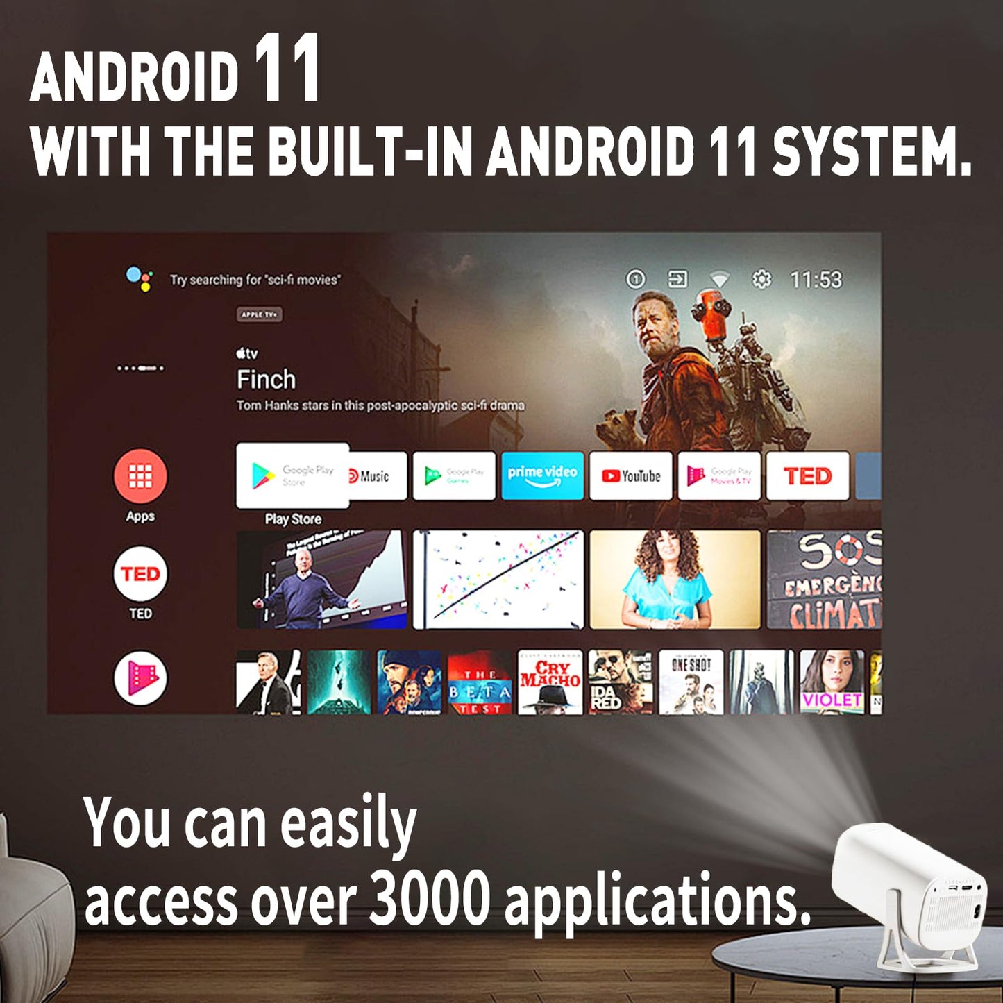 Mini Proyector Compatible 1080P 4K Juego Retro con Controladores Inalámbricos