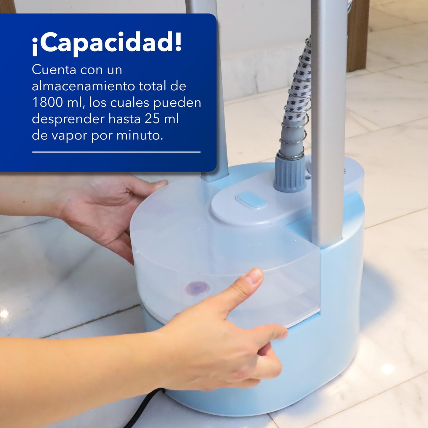 Plancha de Vapor Vertical RCA Ajustable 1800 ml para Ropa sin Arrugas en el Hogar y Viaje