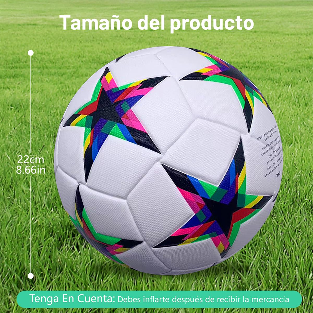 Balón de fútbol QMCZLA blanco Entrenamiento Juvenil tamaño 5 con Red de Pasador para niños y adultos