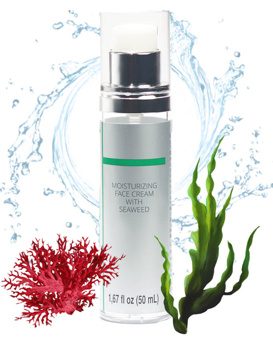 Crema Hidratante de Algas Marinas con Colágeno y Aceites Hidratantes | Crema hidratante antiinflamatoria | Mejora la microcirculación de la piel | Hidratante Oil Control con algas