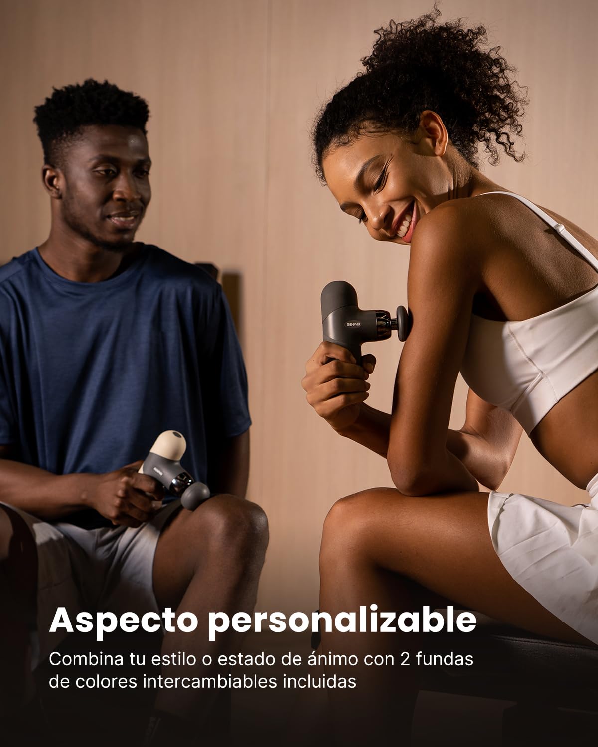 RENPHO Mini Pistola de Masaje con Calor, Pistola de Masaje Muscular de Percusión Portátil, Pequeño Masajeador de Mano de Viaje con Estuche de Transporte, Regalos para Hombres y Mujeres, Mini Thermal