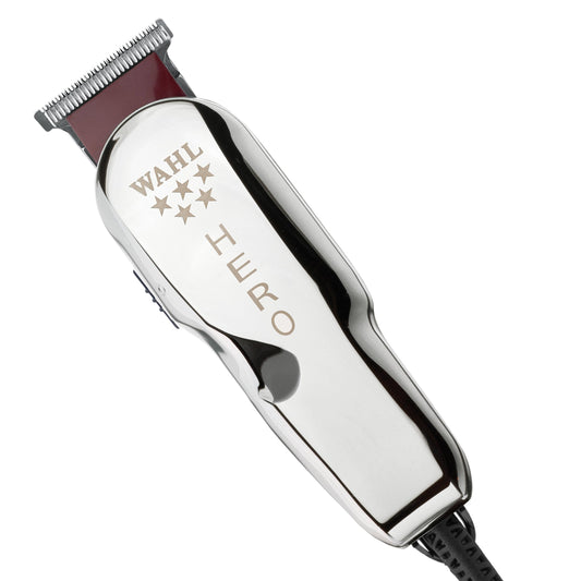 Wahl Professional 5-Star Hero Corded T Blade Trimmer #8991 - Ideal para barberos y estilistas - Potente motor electromagnético estándar - Incluye 3 guías, aceite y cepillo para polvo de limpieza