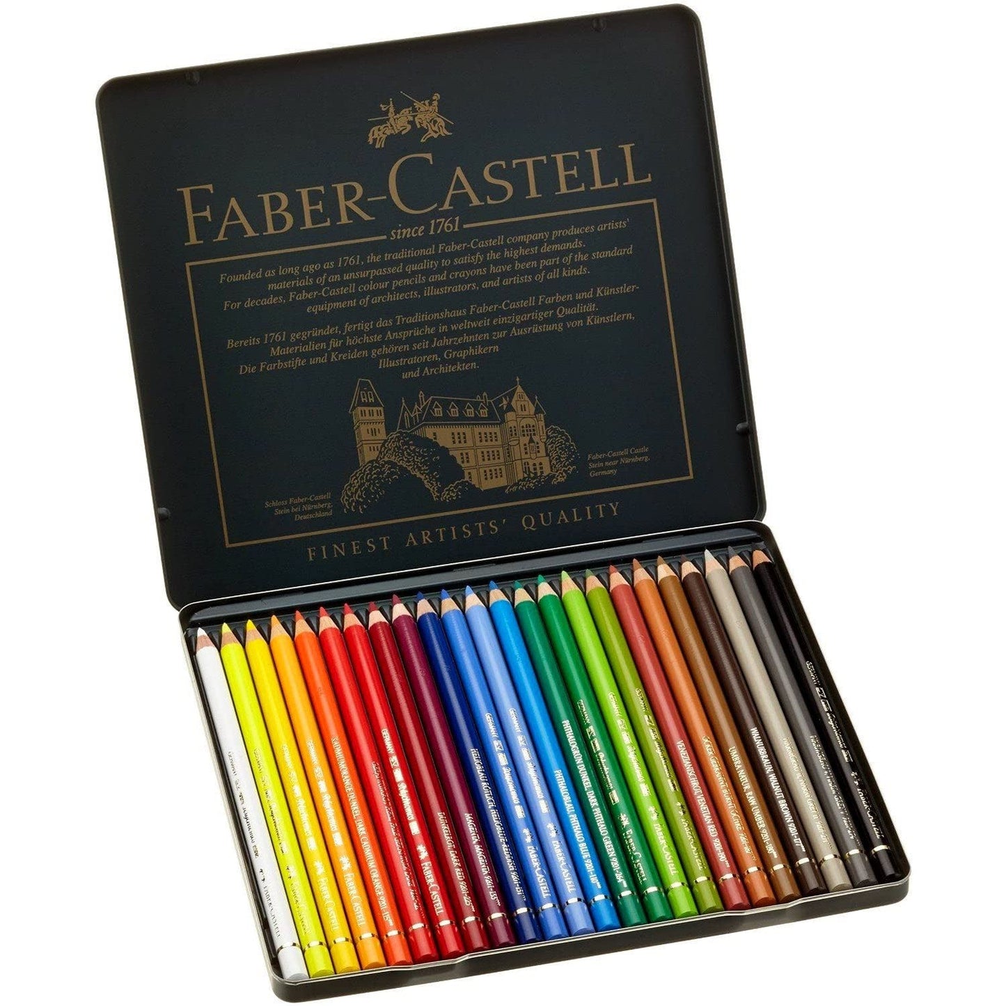 Set de Lápices de Colores Faber-Castell Polychromos Profesionales 24 Colores para Artistas