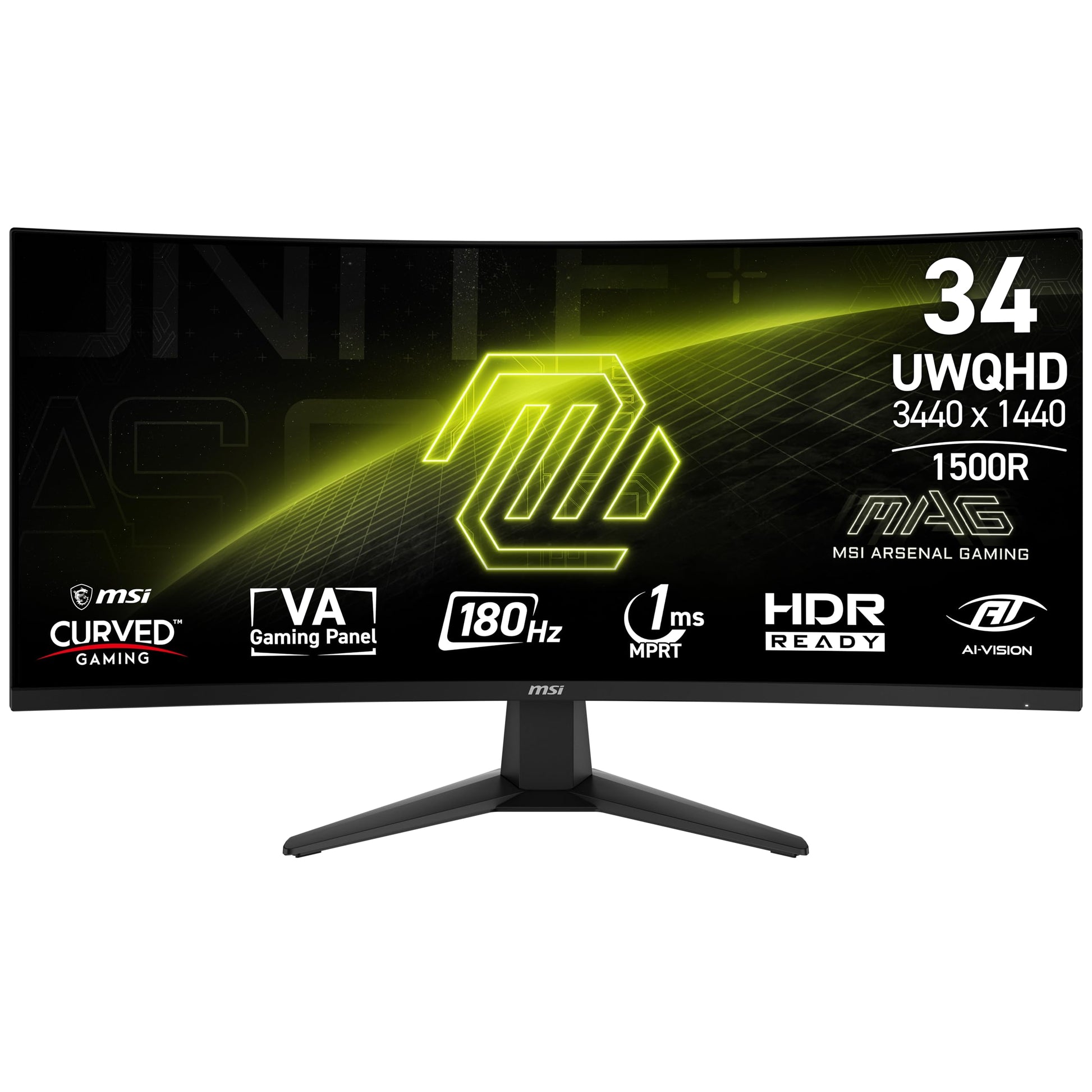 Monitor Curvo para Gaming MSI mag 346CQ UltraWide VA 180 Hz HDR Ready 34 Pulgadas 1500R