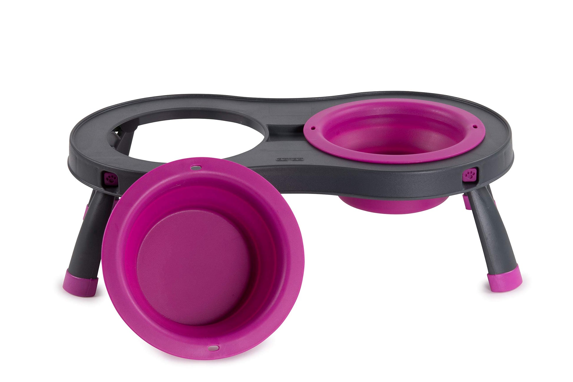 Dexas Pets - Comedero para Mascotas Doble Elevado, 1 Taza, Color Fucsia
