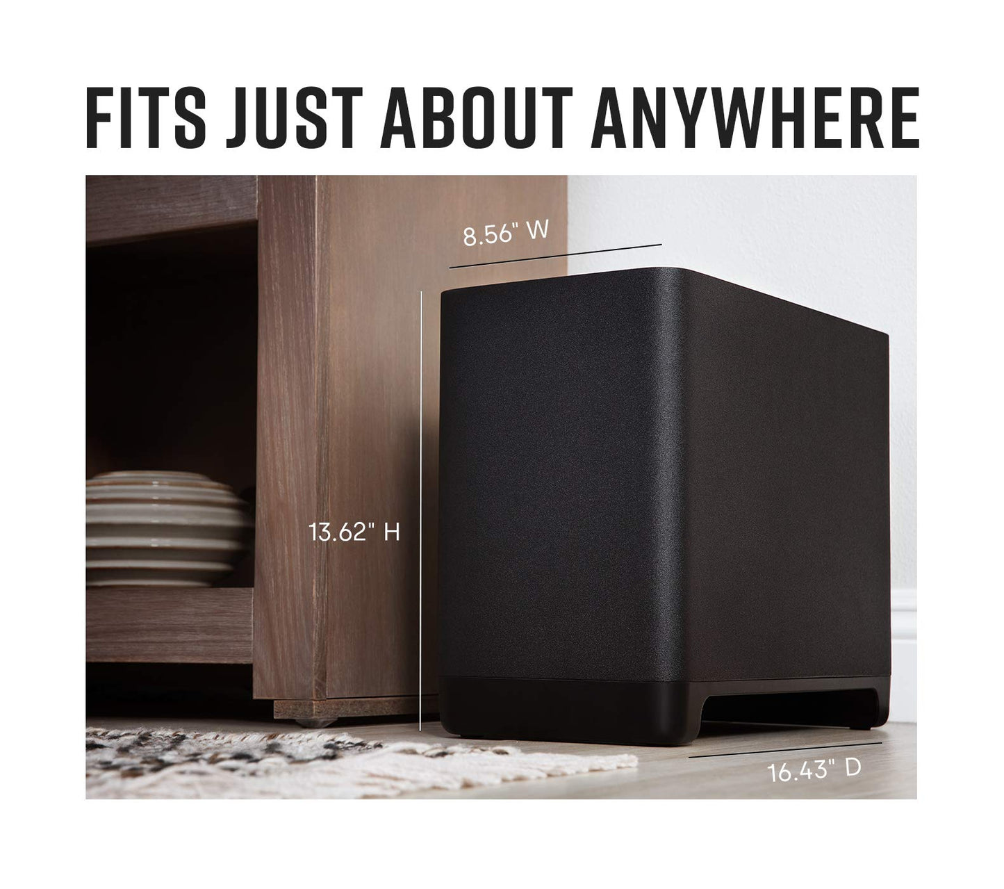 Polk Audio PBFX - Subwoofer inalámbrico de 7 pulgadas, estilo Subwoofer de reacción, negro, compatible con Amazon Alexa, garantía limitada